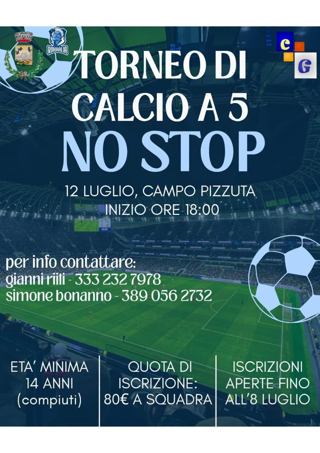 Torneo di Calcio a 5 No Stop (inizio ore 18:00)