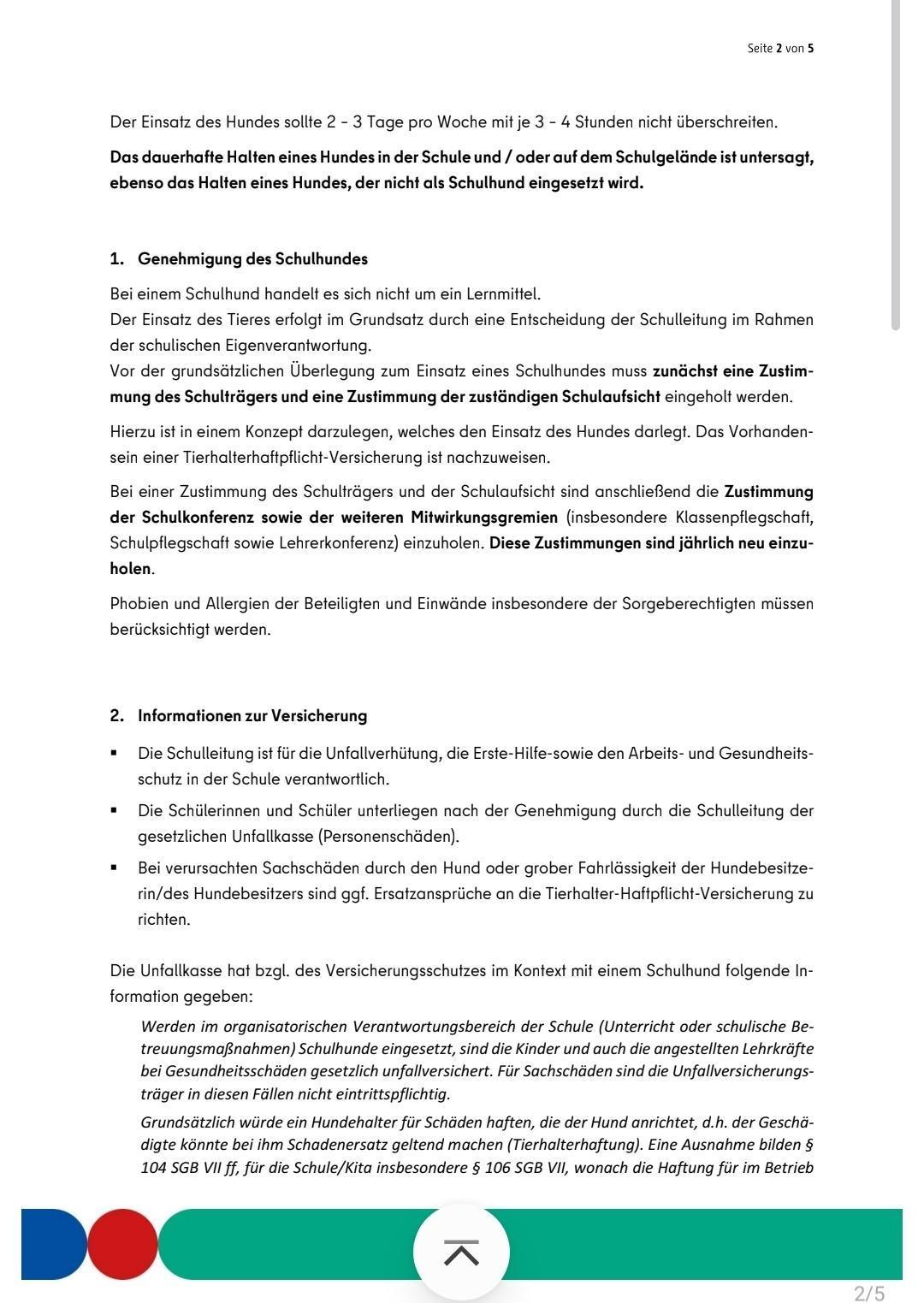 Neue Richtlinien für Schulhunde
