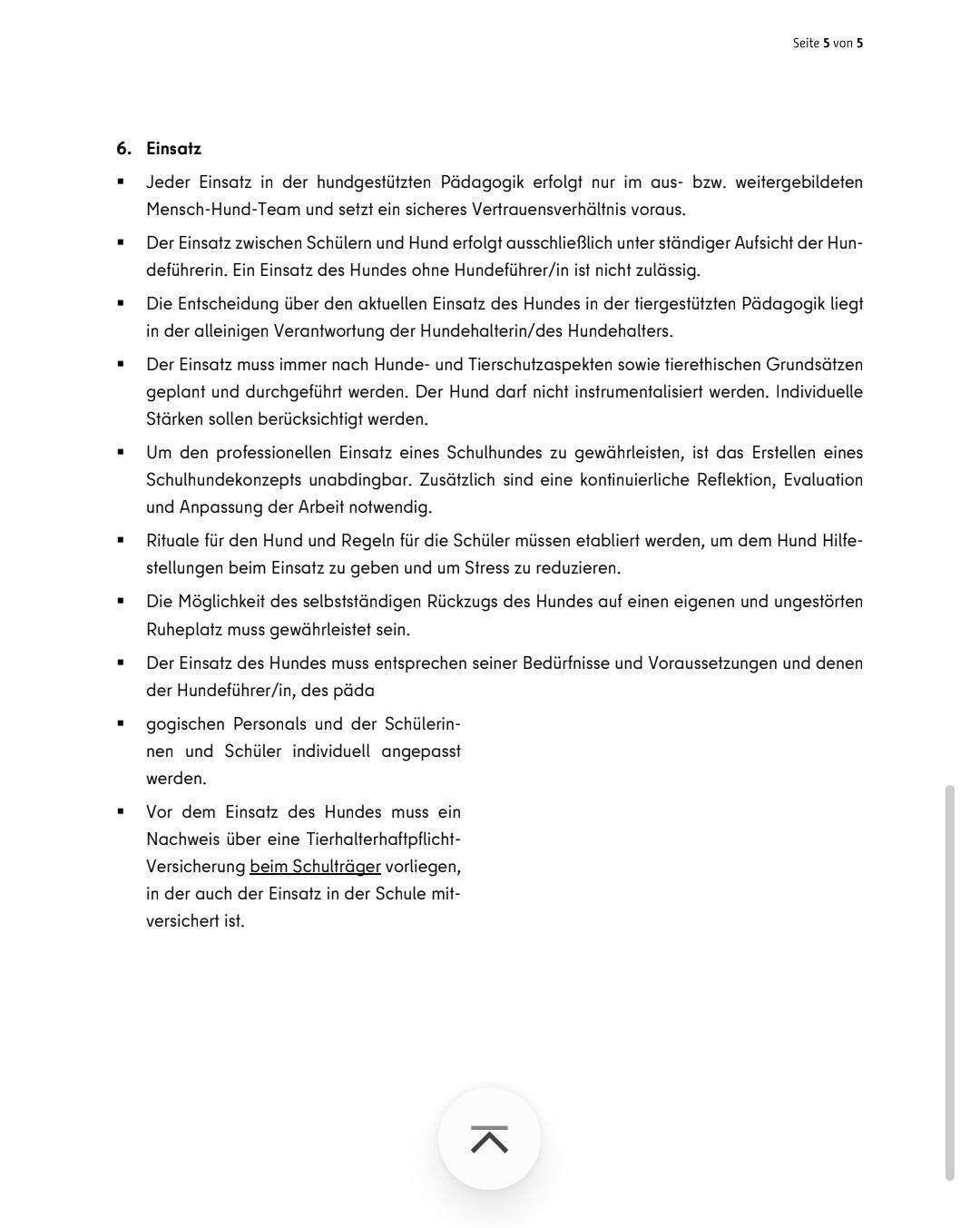 Neue Richtlinien für Schulhunde