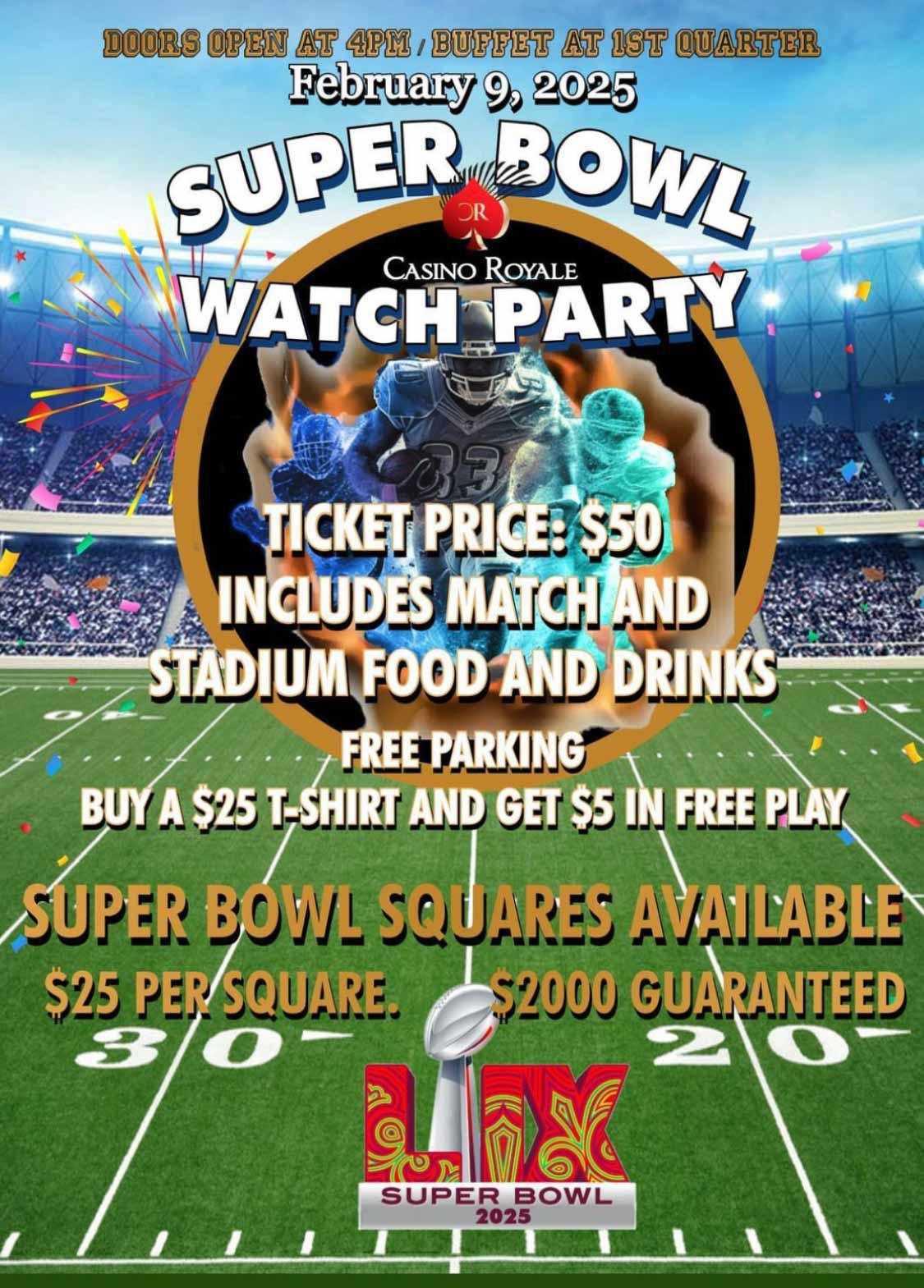 Super Bowl Watch Party - Casino Royale