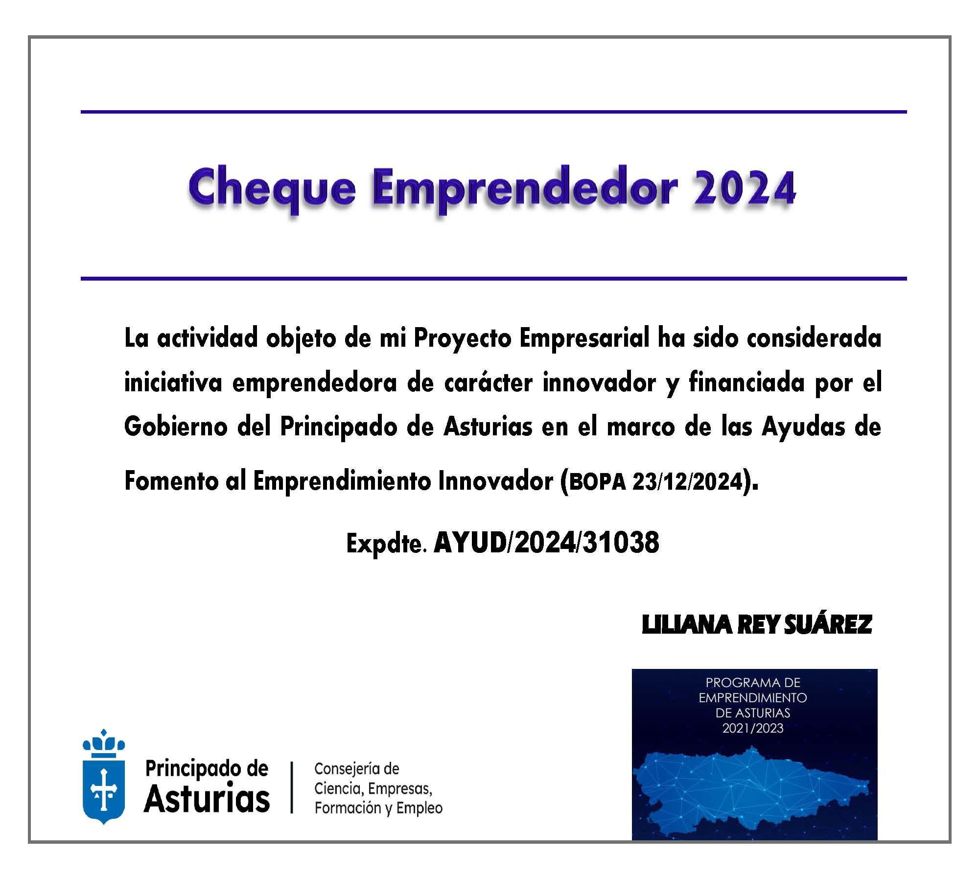 Cheque Emprendedor, Asturias