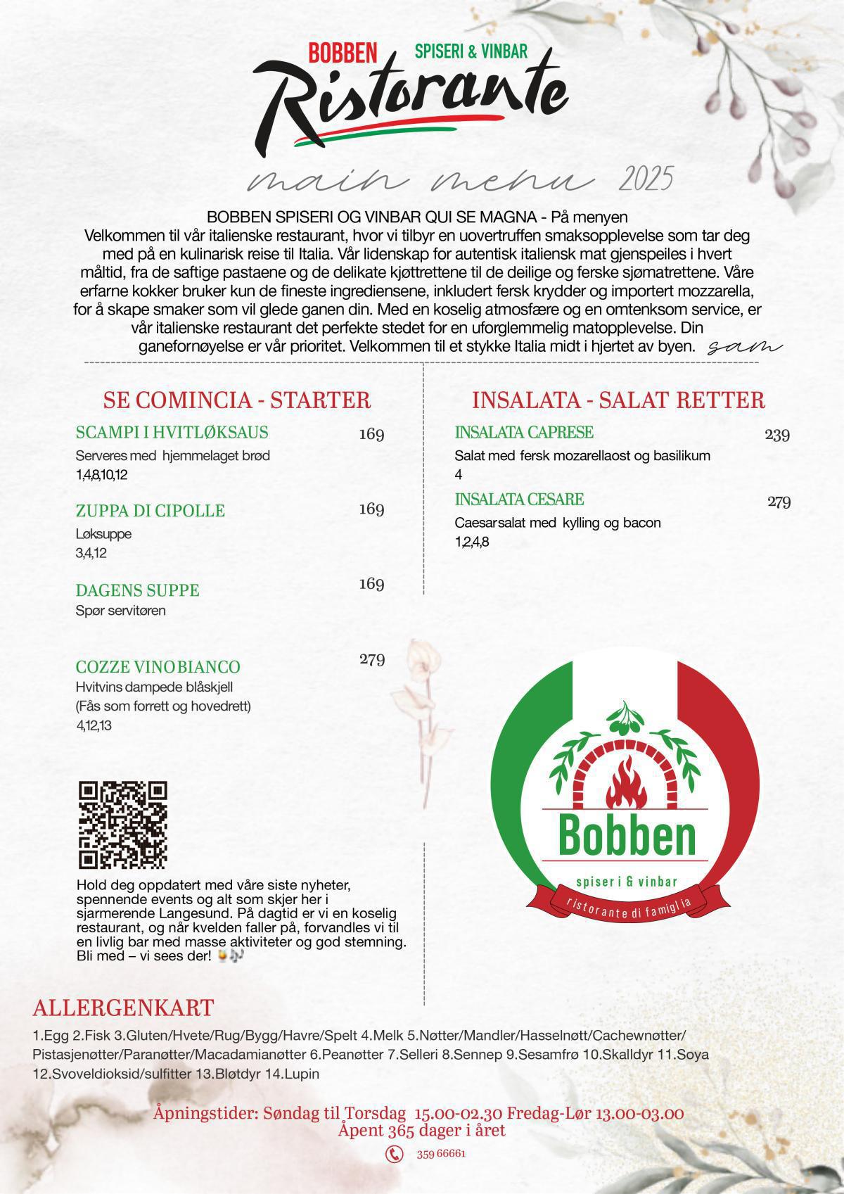 A la carte meny 