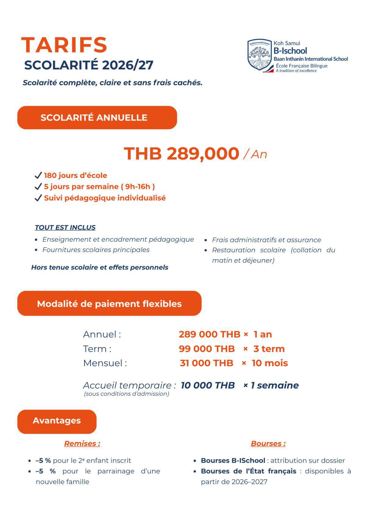 Frais de Scolarité 2026/27