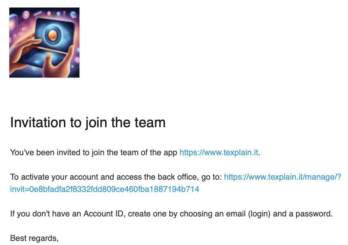 Invito sviluppo app Invito sviluppo app