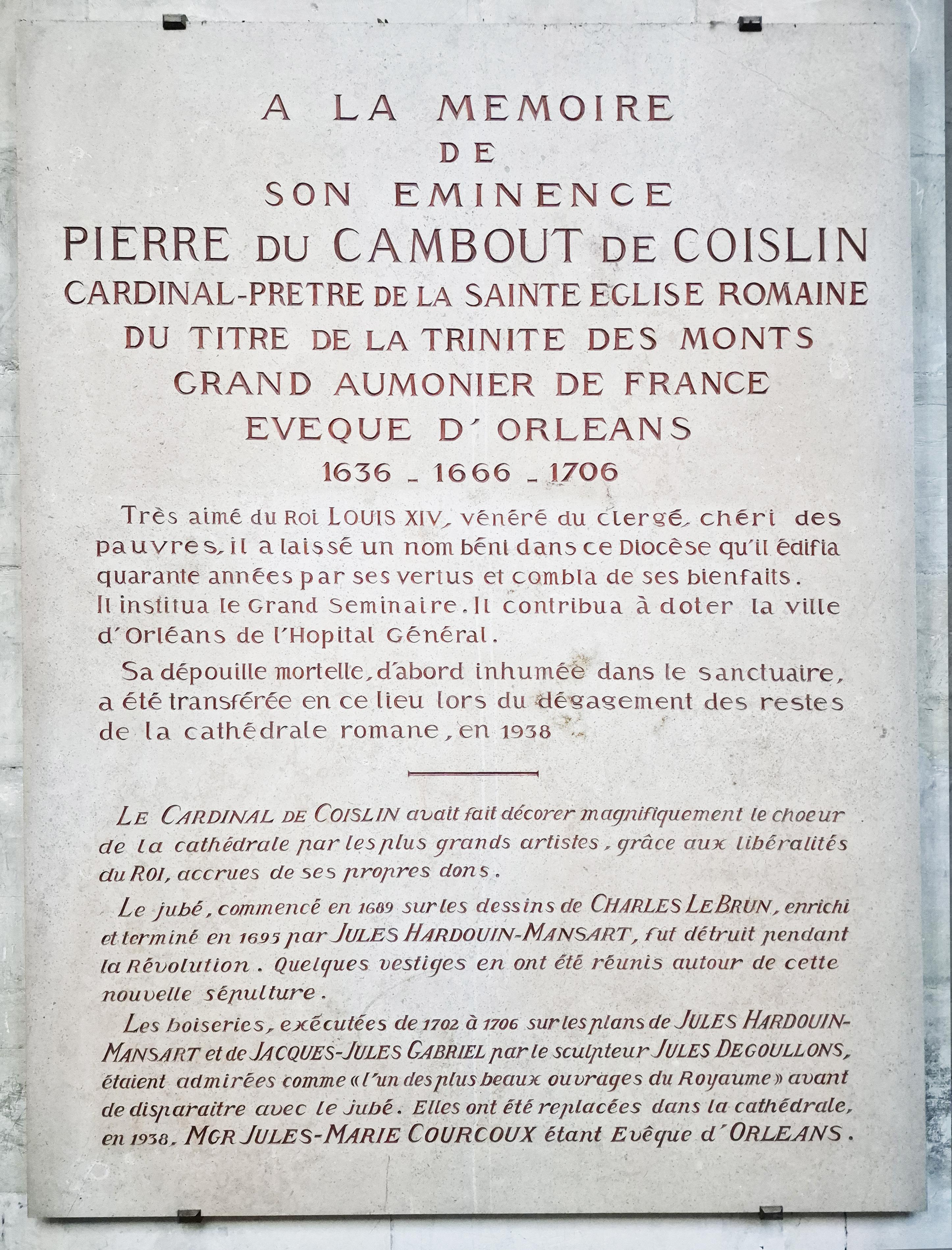 Plaque en la cathédrale