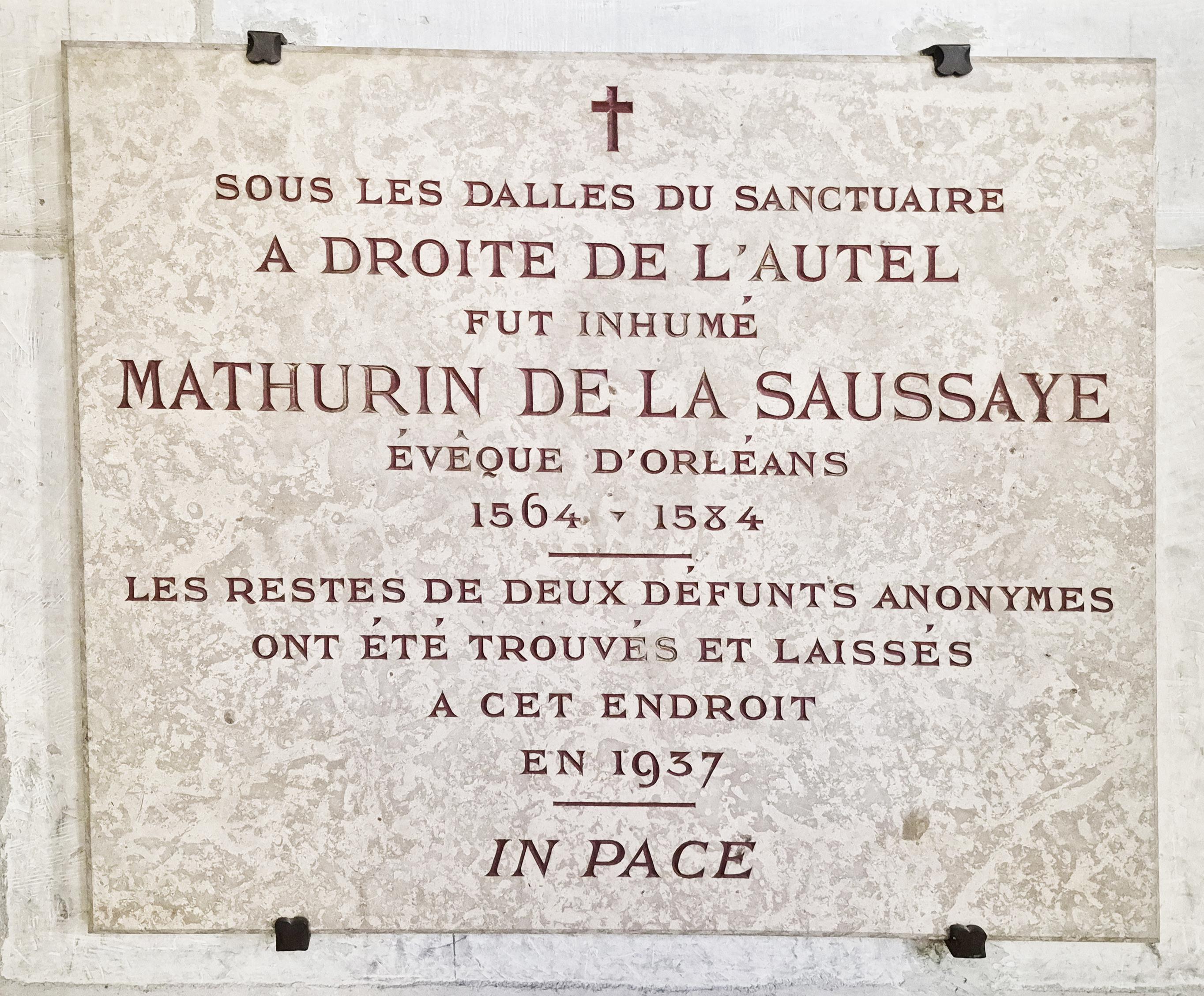 Plaque en la cathédrale 