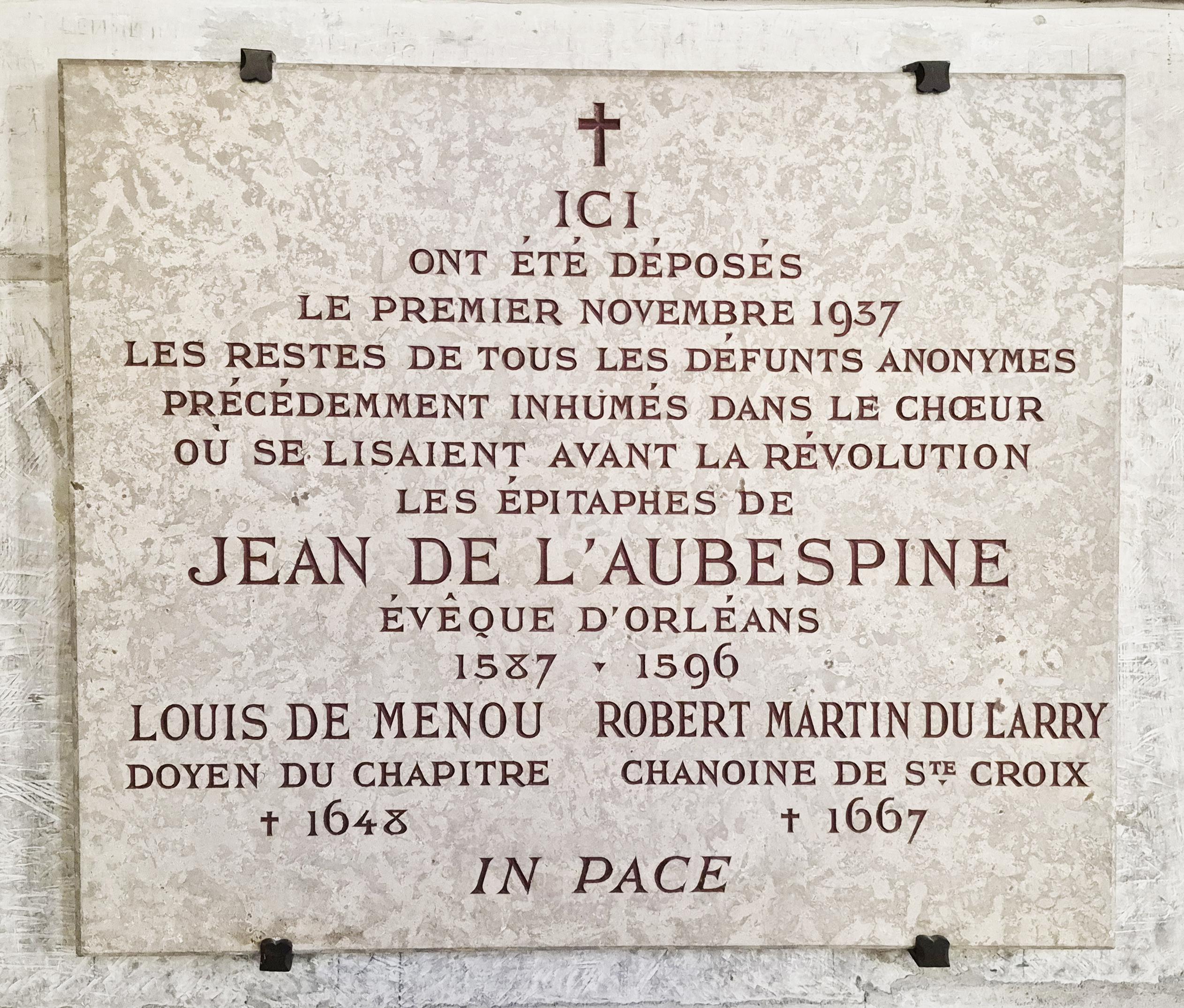 Plaque en la cathédrale