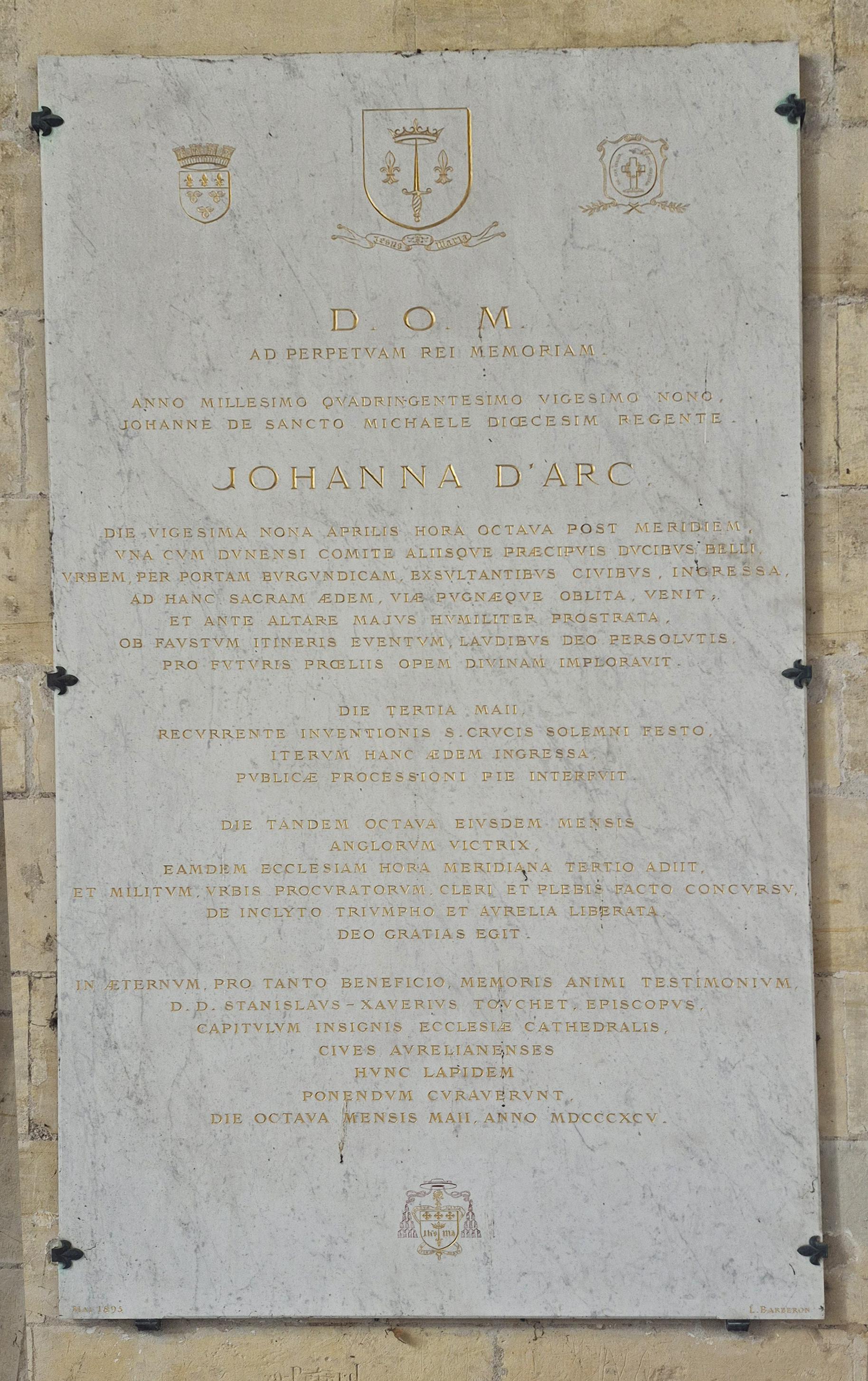 Plaque en la cathédrale 