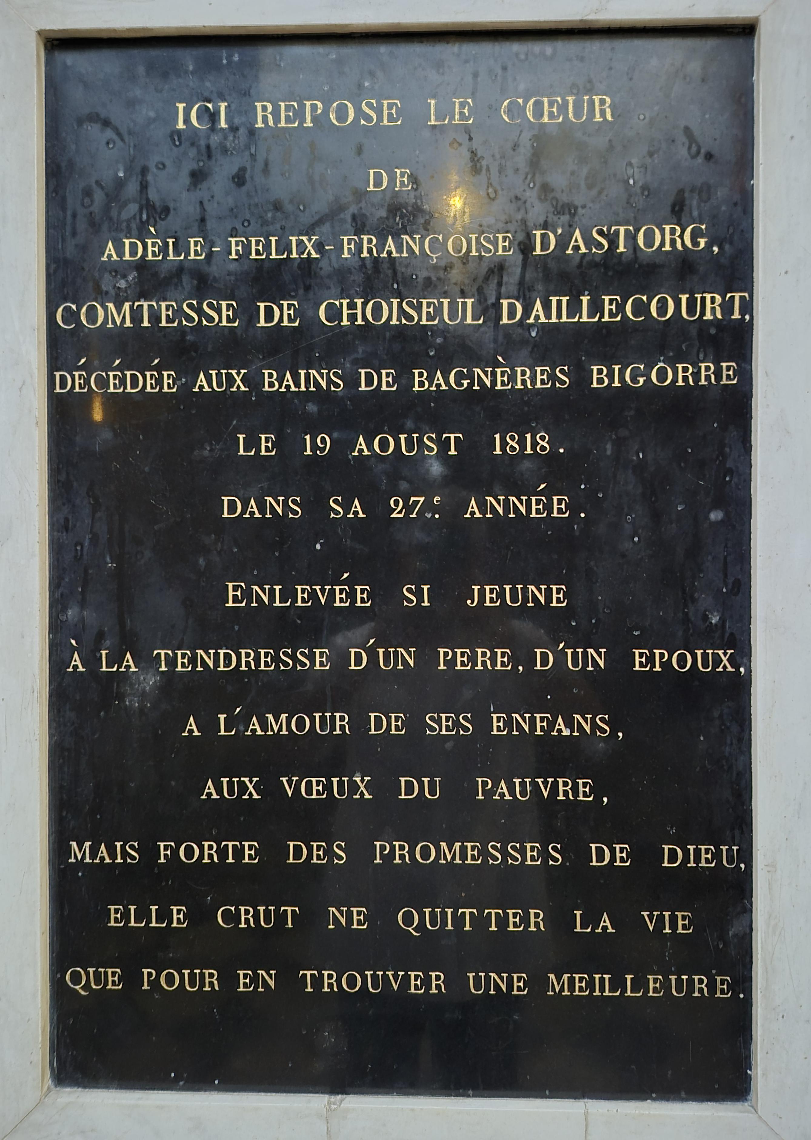 Plaque en la cathédrale 
