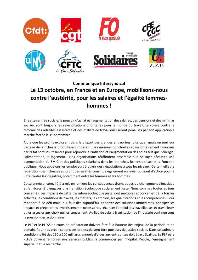 Le 13 Octobre, tou.te.s dans la rue pour nos SALAIRES ! Le 13 Octobre, tou.te.s dans la rue pour nos SALAIRES !