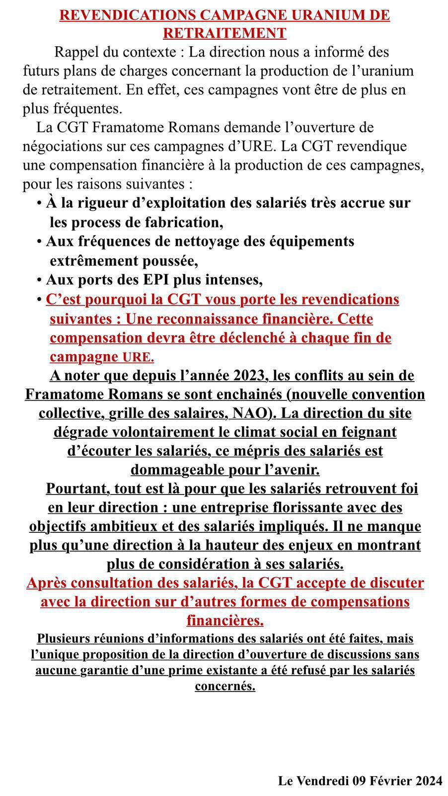 Appel à la grève chez Framatome Romans : « Pour l’instant, les propositions ne sont pas recevables »