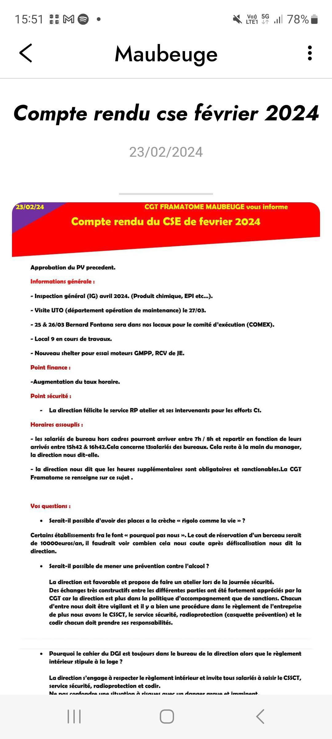 Compte rendu du cse 02/24