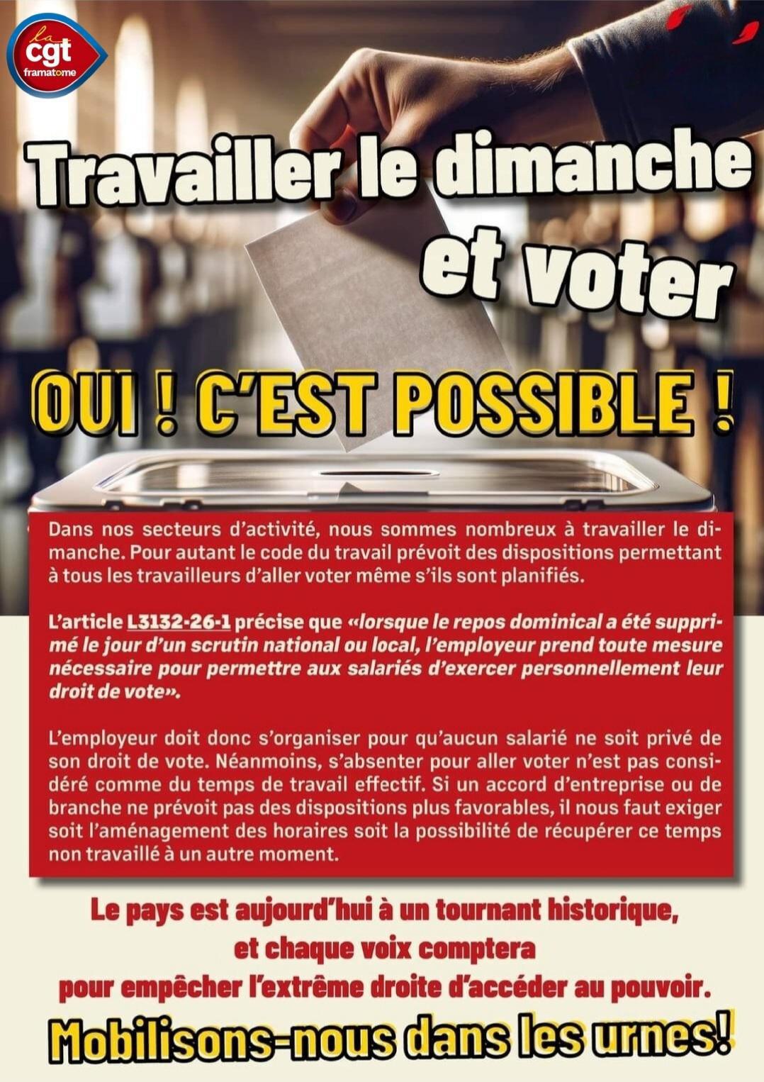 Voter quand on travaille le dimanche : que dit la loi ? Voter quand on travaille le dimanche : que dit la loi ?