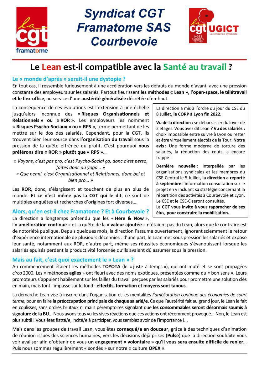 Le Lean est-il compatible avec la Santé au Travail ?