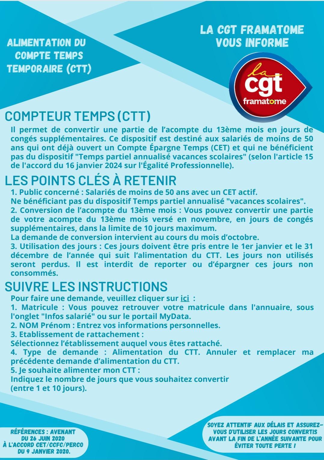 Fiche Pratique - La transformation du treizième mois en Compte Temps Temporaire. Fiche Pratique - La transformation du treizième mois en Compte Temps Temporaire.