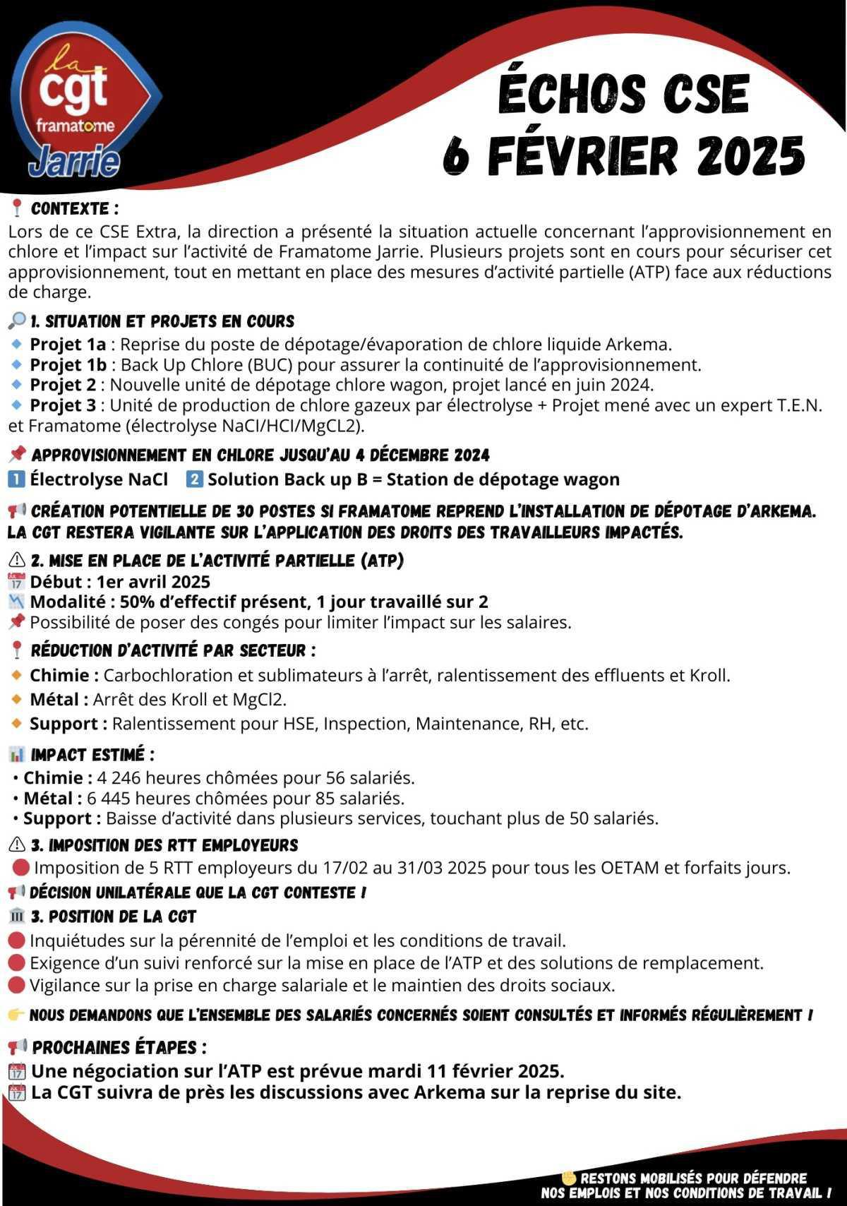 ÉCHOS CSE DU 6 FÉVRIER 