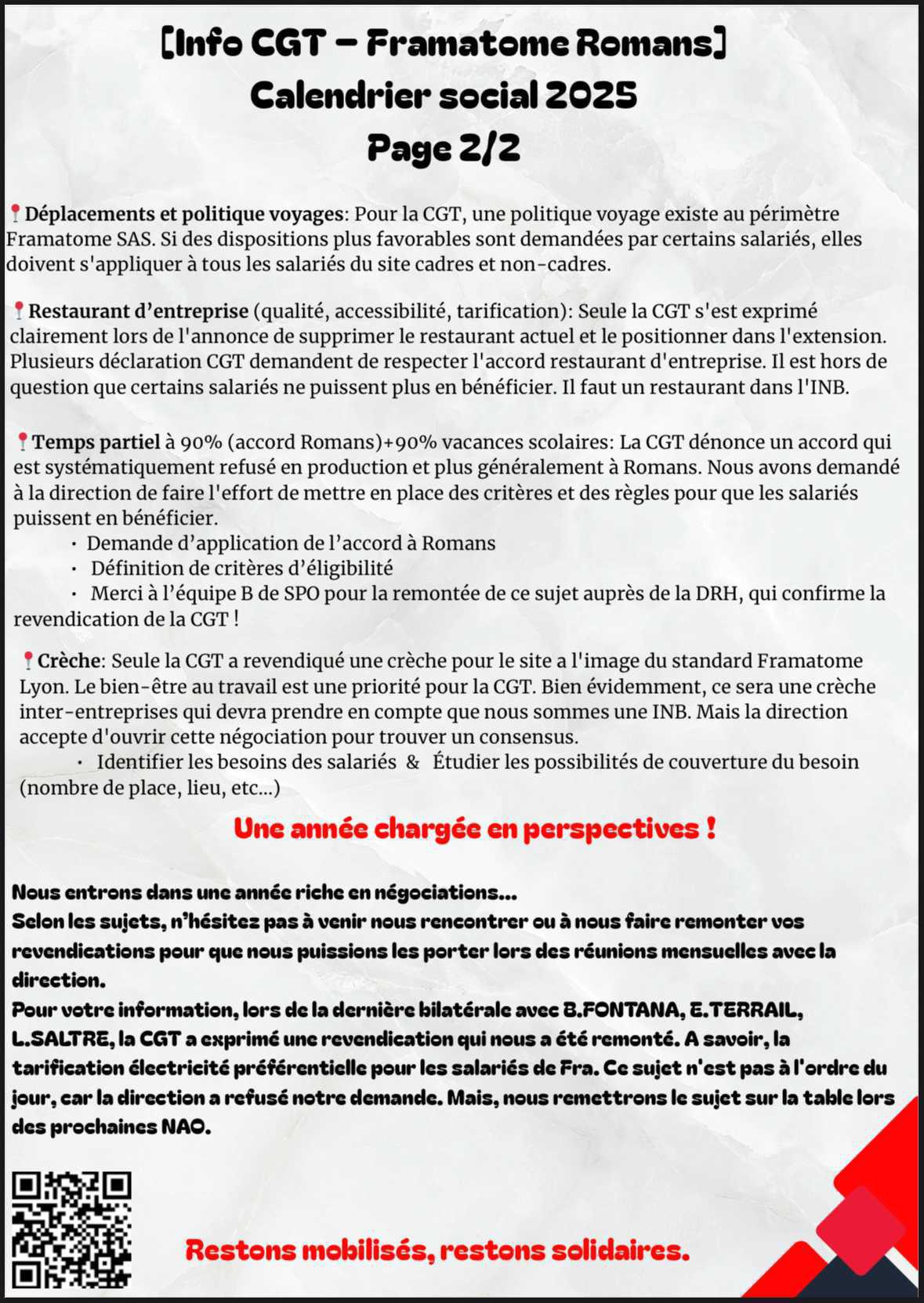 Le calendrier social 2025 ✊