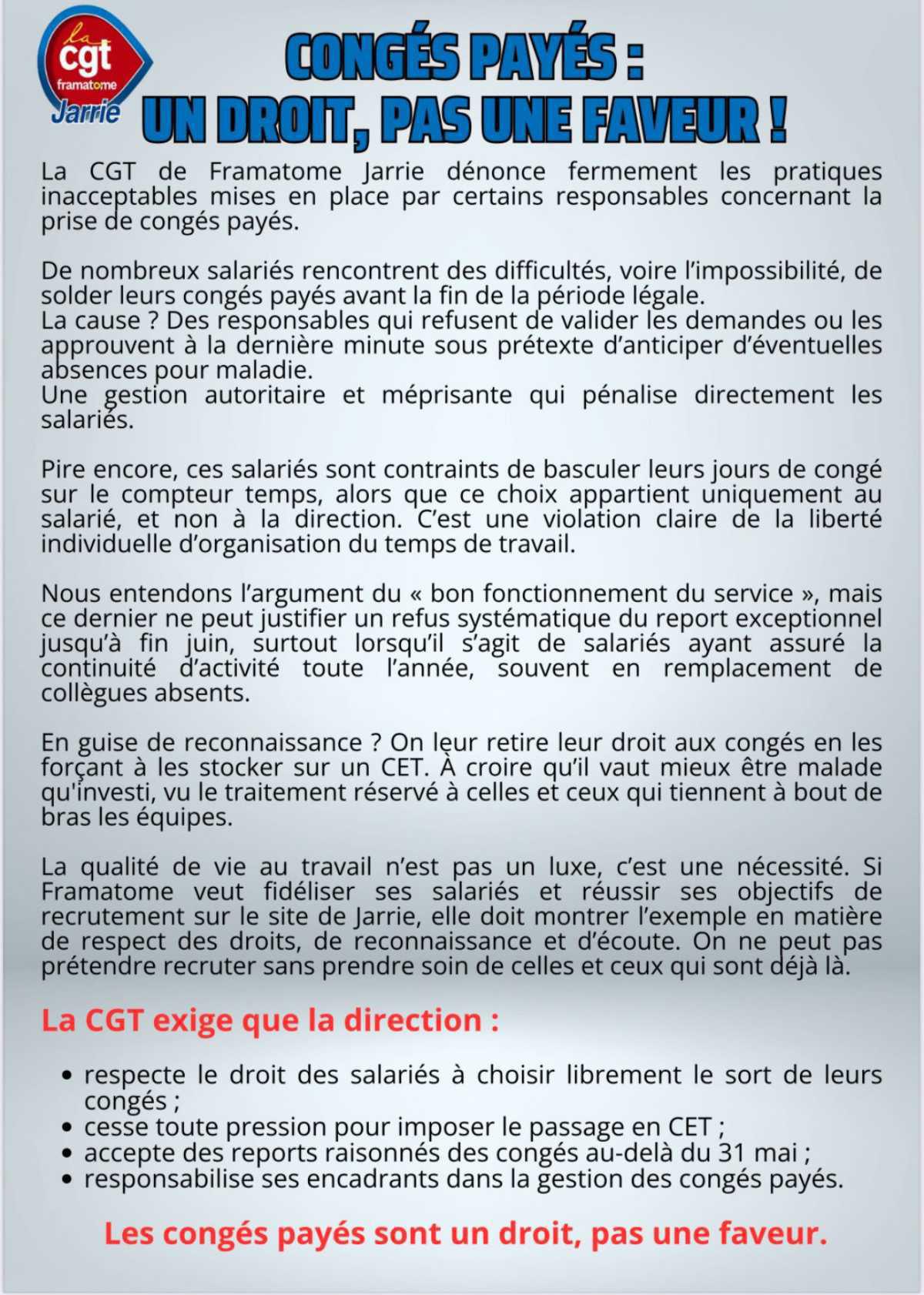 🗣️Déclaration CGT au CSE du 15 mai 💪