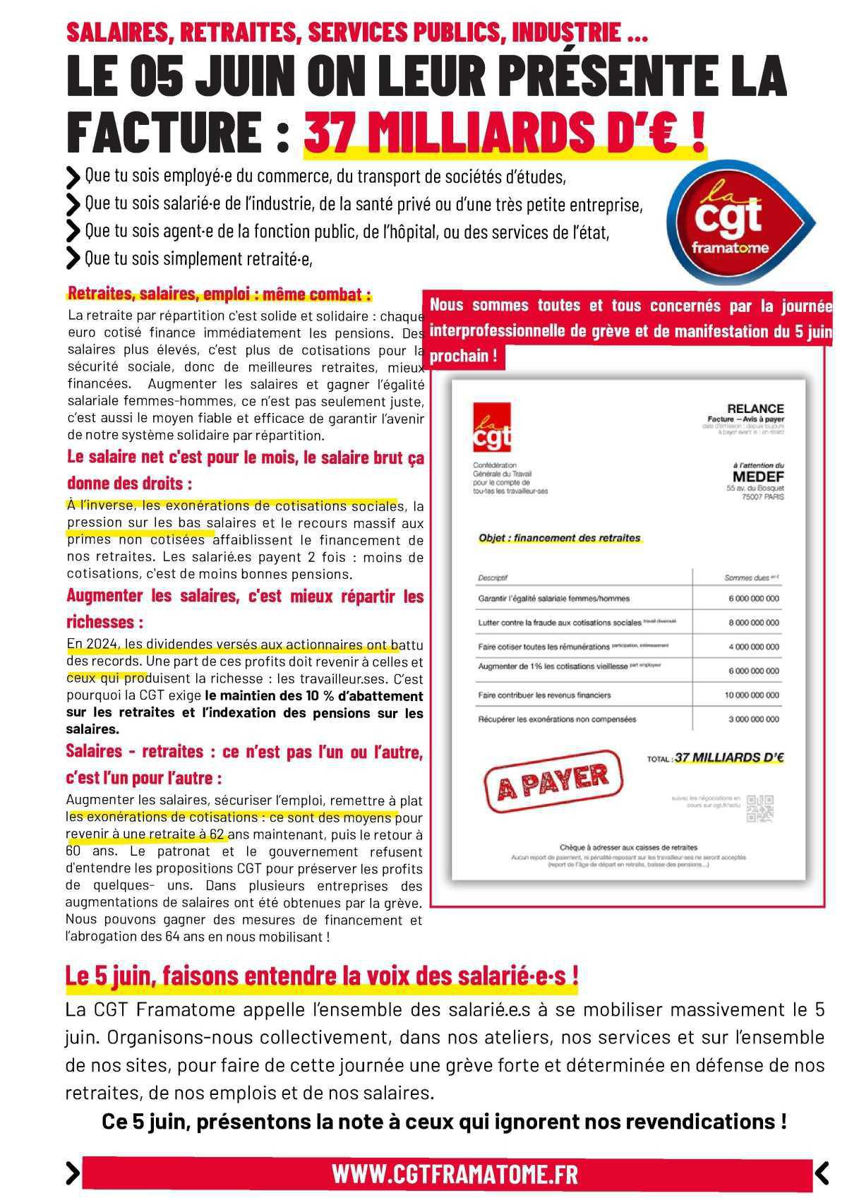 📢 Le 5 juin, faisons bloc ! ✊