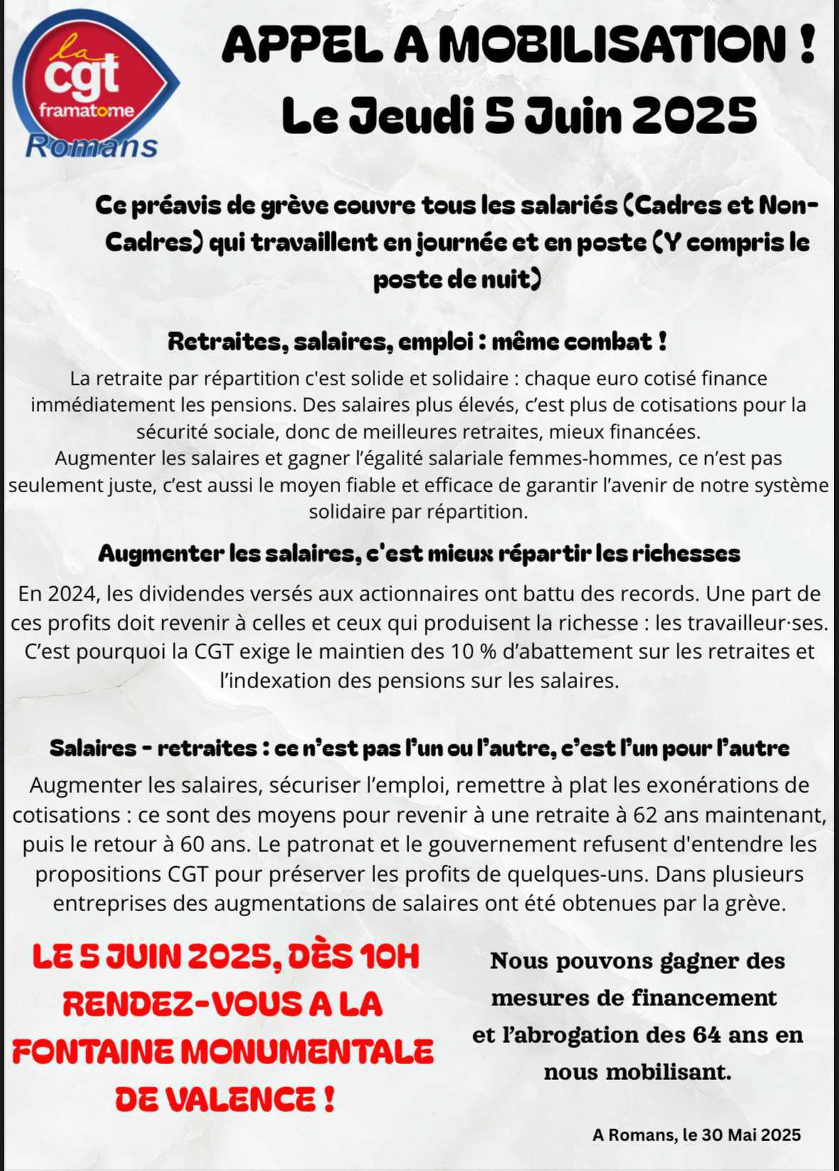 Manifestation du 05 Juin 2025