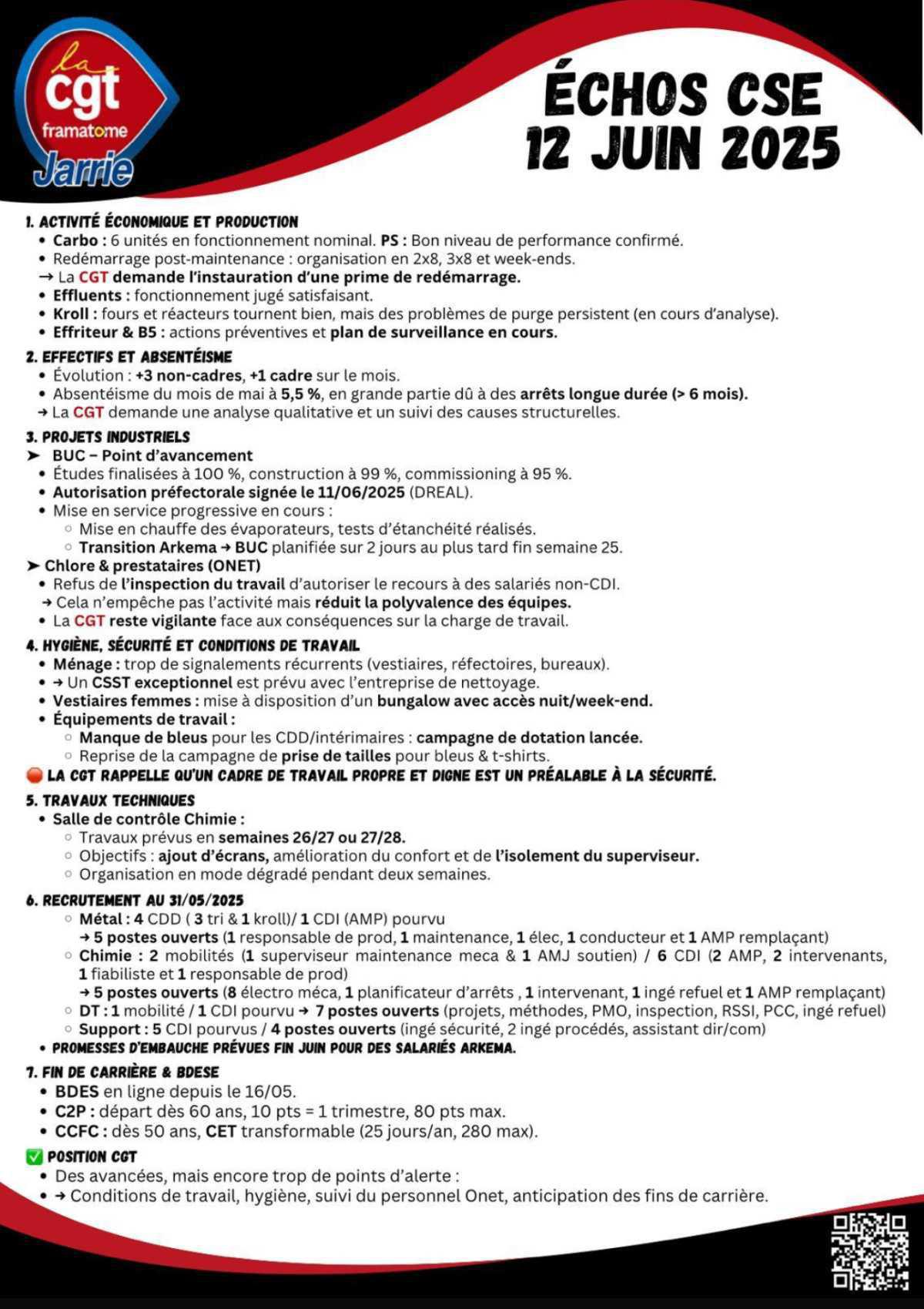📣 ÉCHOS CSE – JUIN 2025 