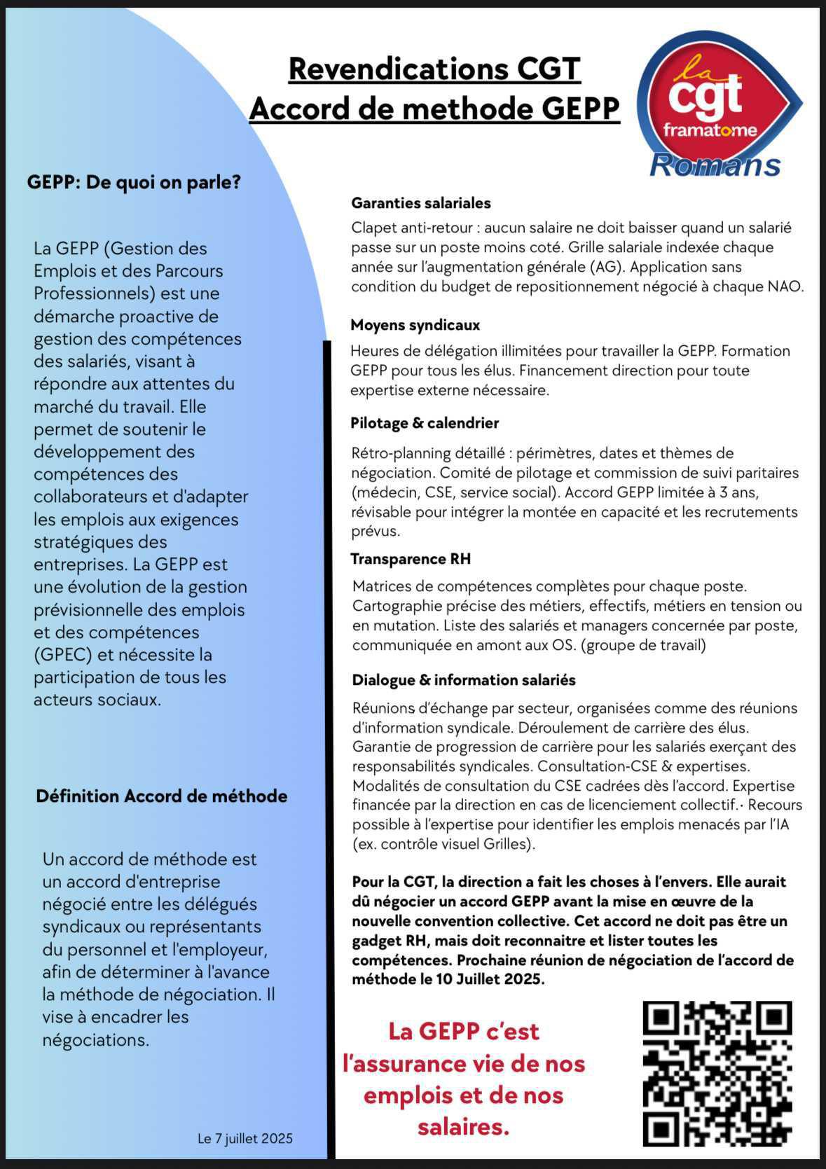 Début des Négociations sur l’accord de méthode GEPP