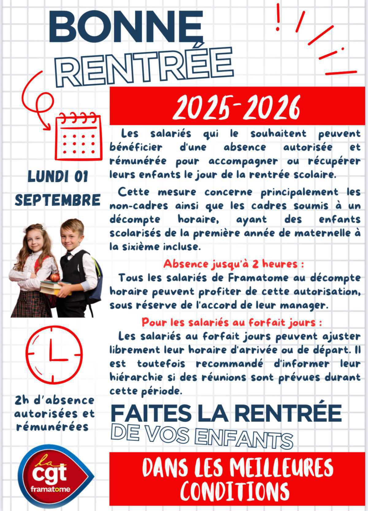 Pour une rentrée sereine pour vos enfants… et pour vous !