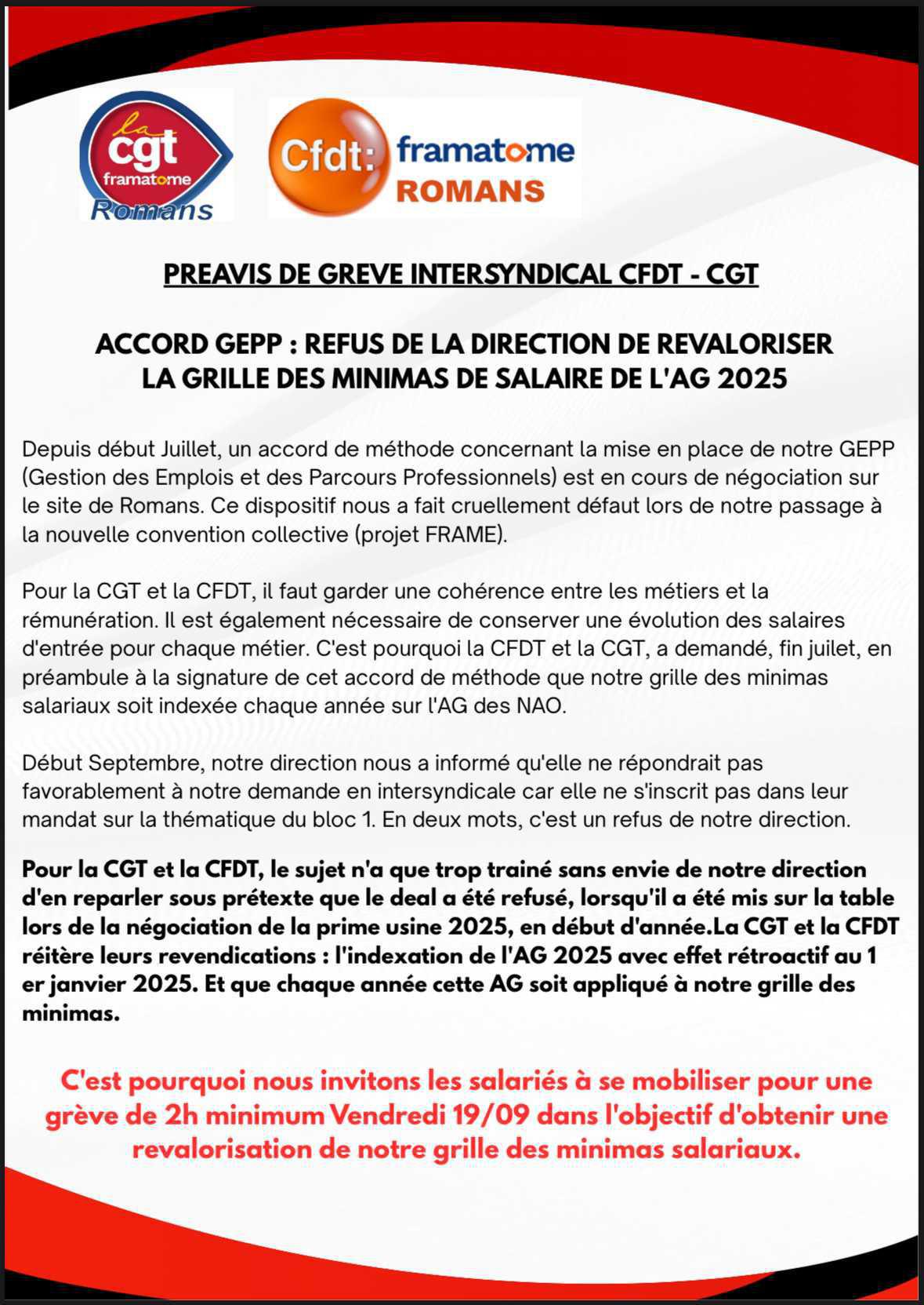 L’intersyndicale refuse de signer la GEPP sans revalorisation de la grille des salaires 🛑