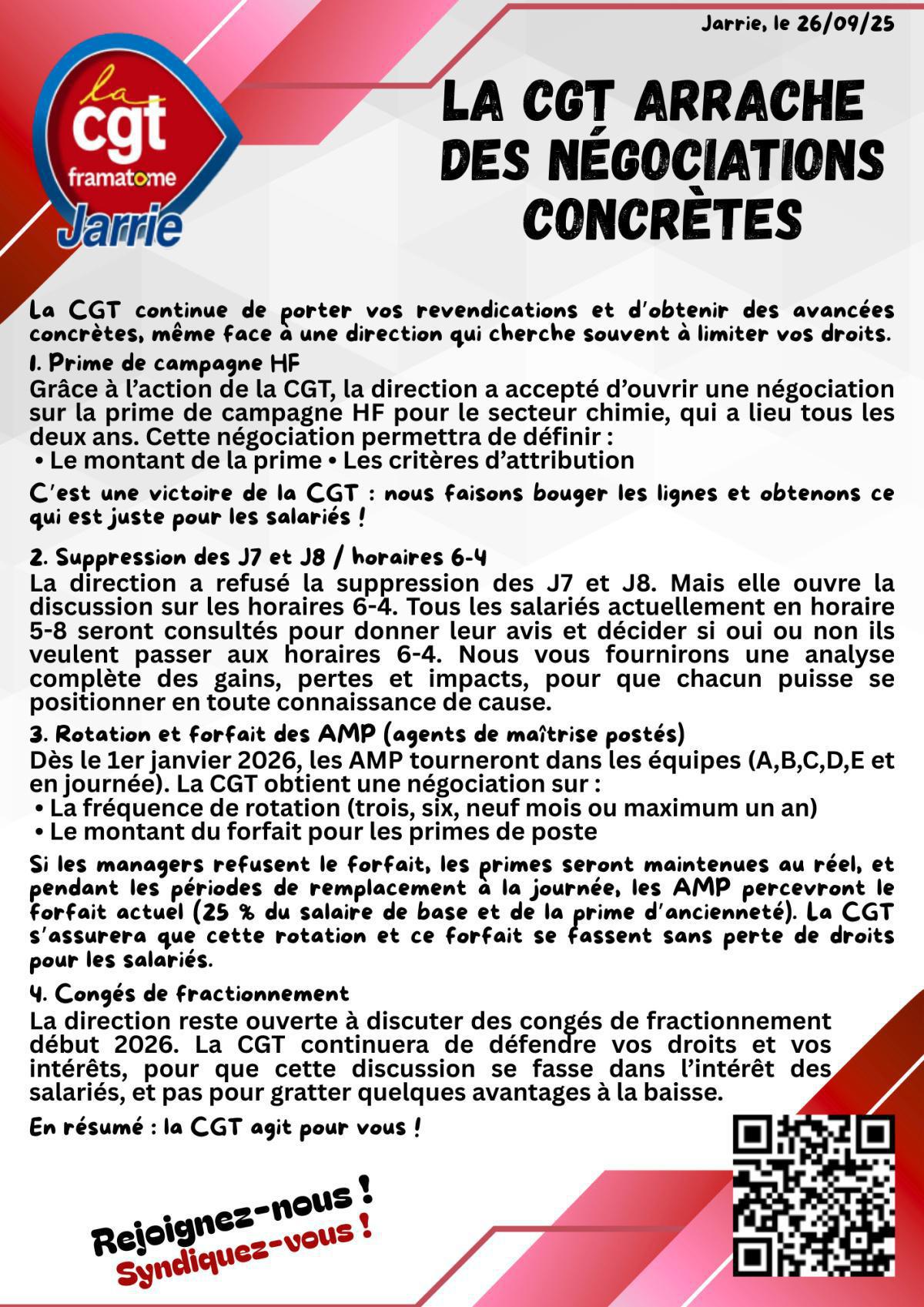 📢 La CGT arrache des négociations concrètes !