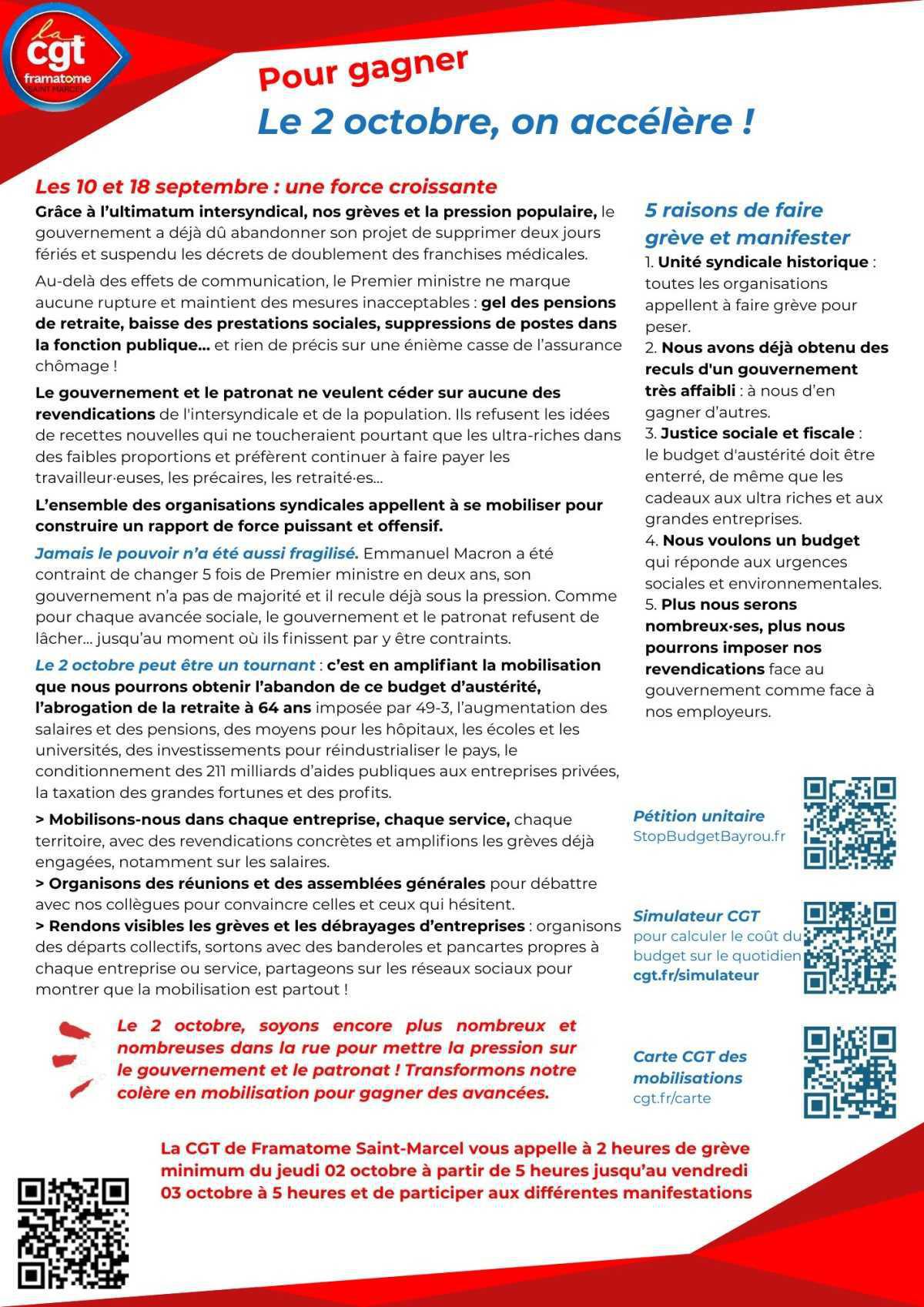 📢 Pour gagner, le 2 octobre, on accélère !