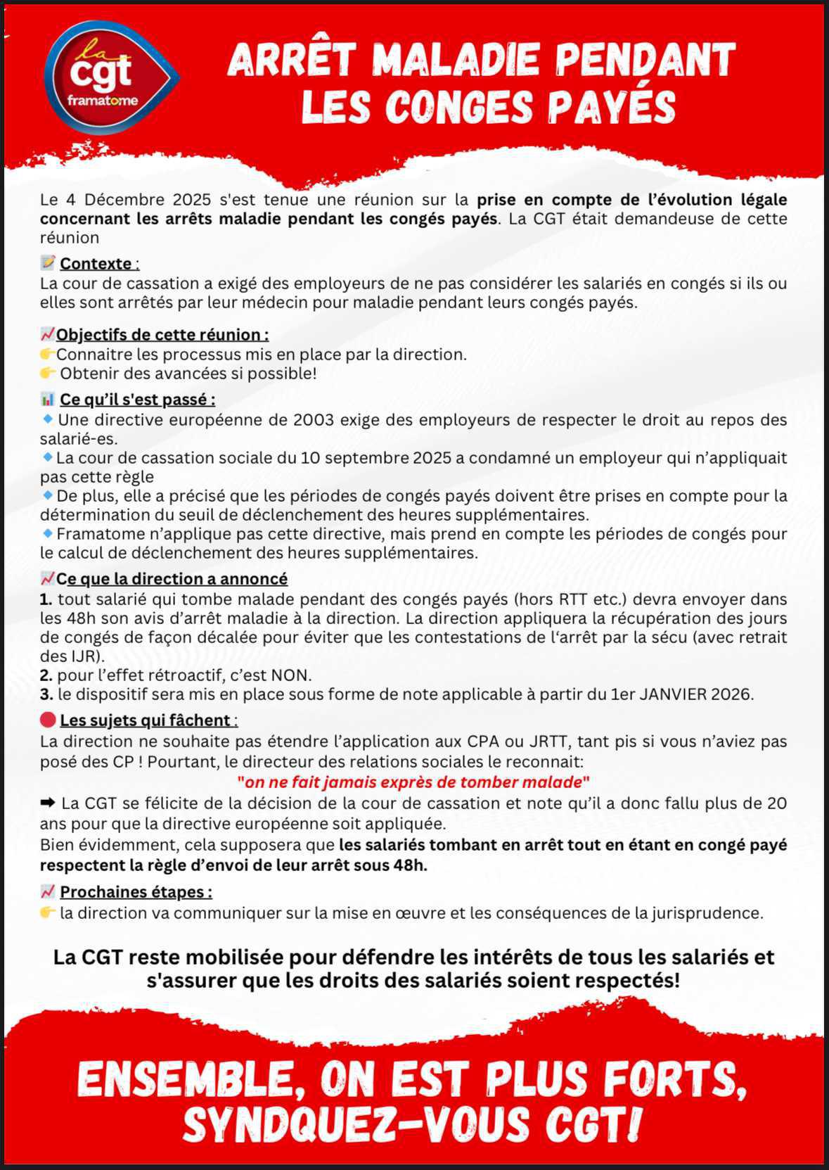 Arrêts maladie pendant les congés: la jurisprudence enfin respectée 