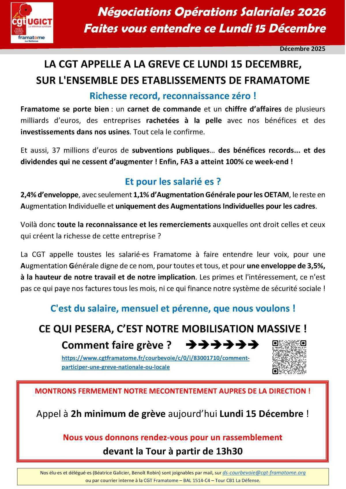 Négociation salaires 2026 : bilan de la mobilisation du 15 Décembre et de l'accord signé Négociation salaires 2026 : bilan de la mobilisation du 15 Décembre et de l'accord signé
