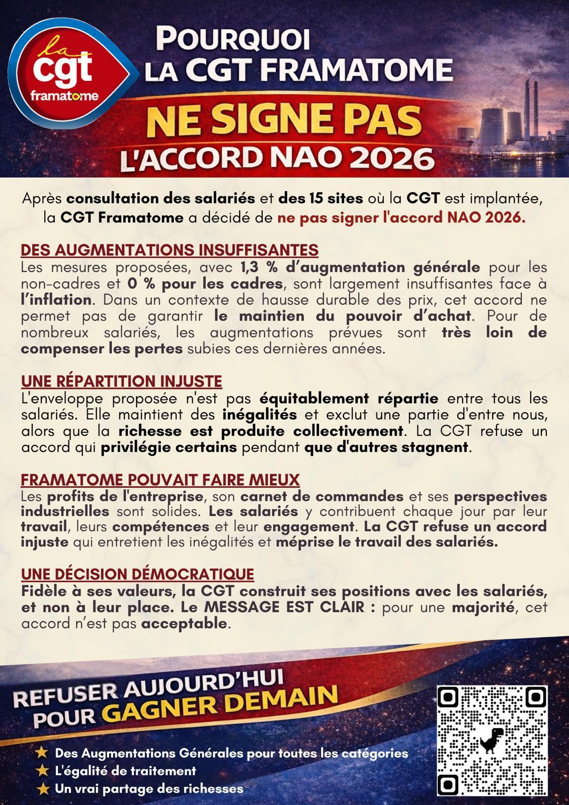 🔴 Pourquoi la CGT Framatome ne signe pas l’accord NAO 2026 