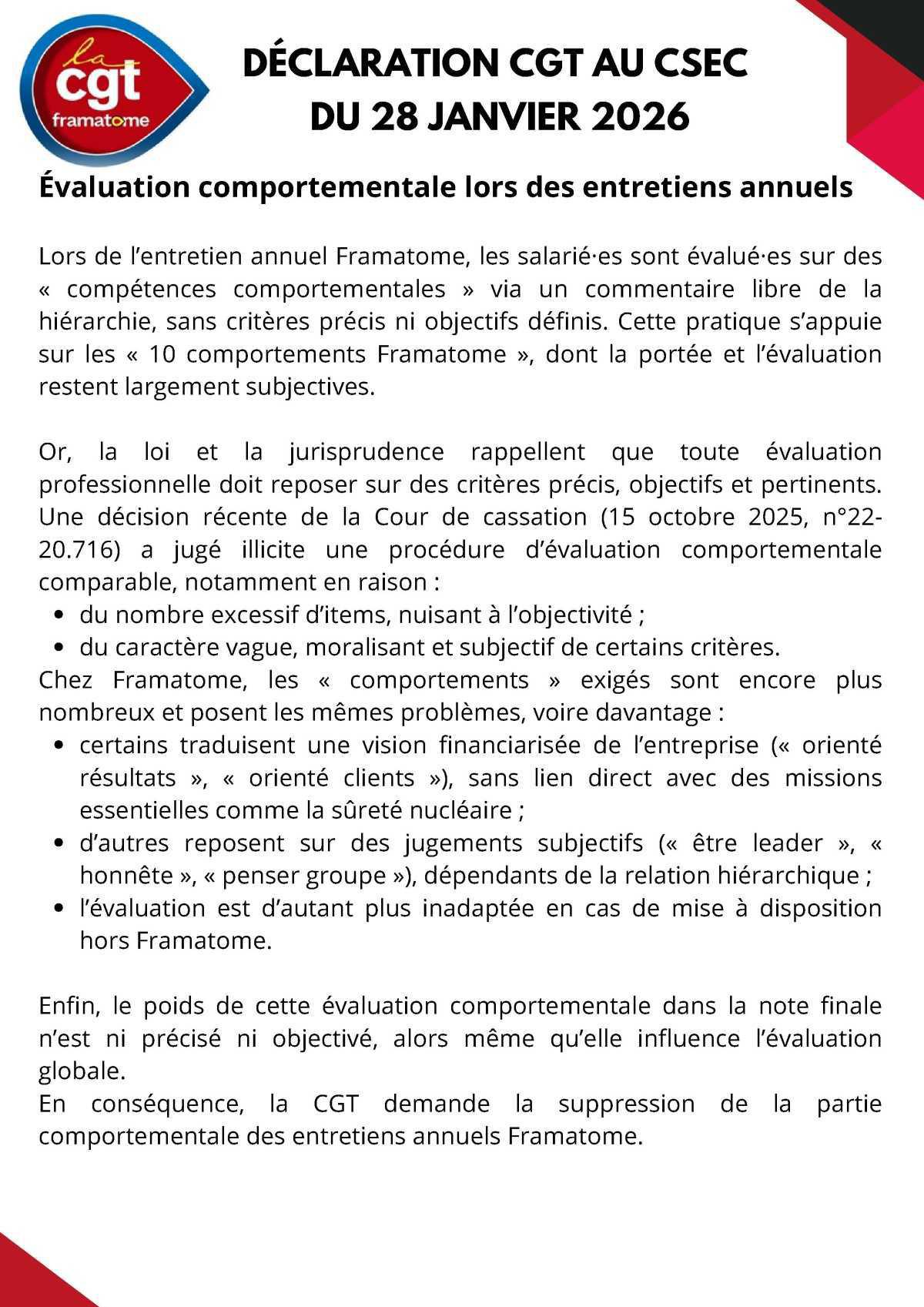 📣Compte-rendu CGT du CSE-Central du 28 janvier 2026 🔴 📣Compte-rendu CGT du CSE-Central du 28 janvier 2026 🔴