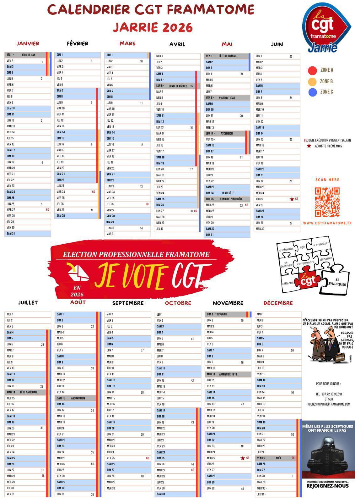 Calendriers CGT Framatome Jarrie 2026 Calendriers CGT Framatome Jarrie 2026