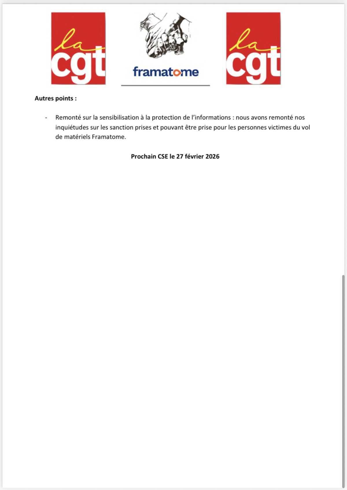 ÉCHOS CSE JANVIER 2026