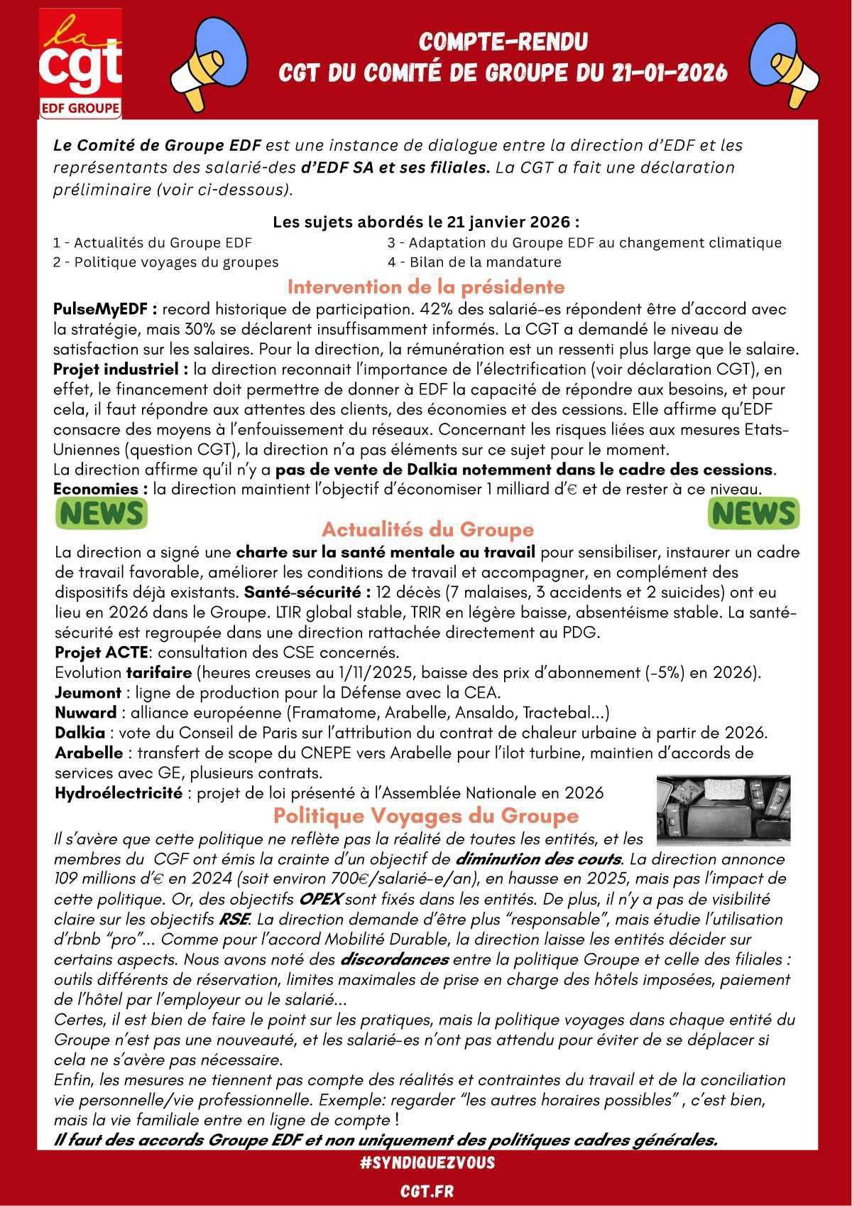 📣 Compte Rendu du Comité de Groupe France EDF du 21 janvier 2026 🔴 📣 Compte Rendu du Comité de Groupe France EDF du 21 janvier 2026 🔴