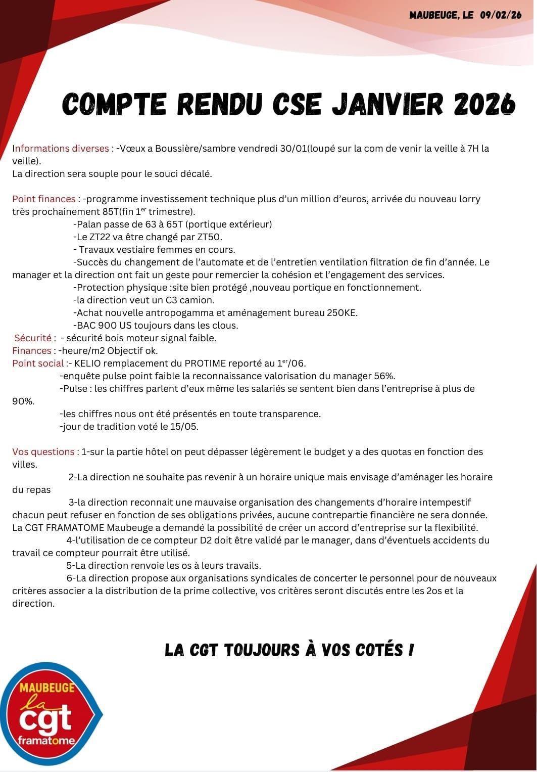 Compte rendu CSE de Maubeuge 