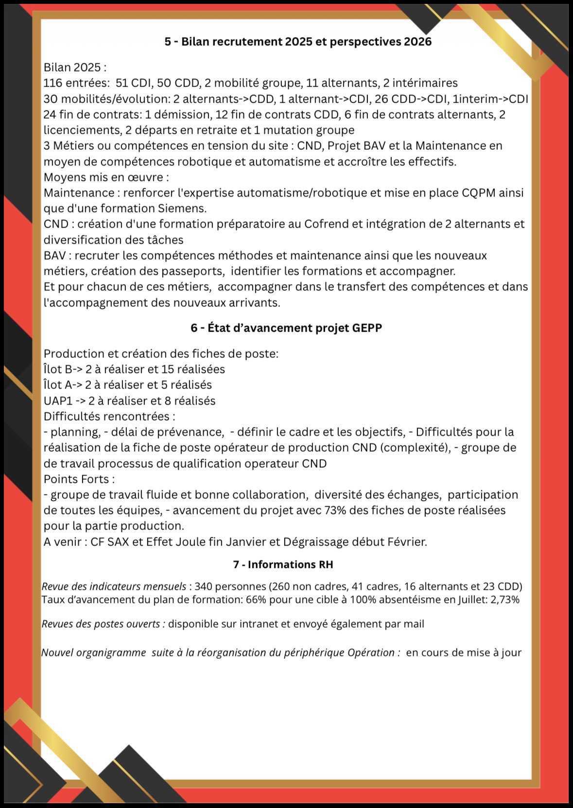 Compte rendu CGT du CSE en date du 19 Janvier 2026