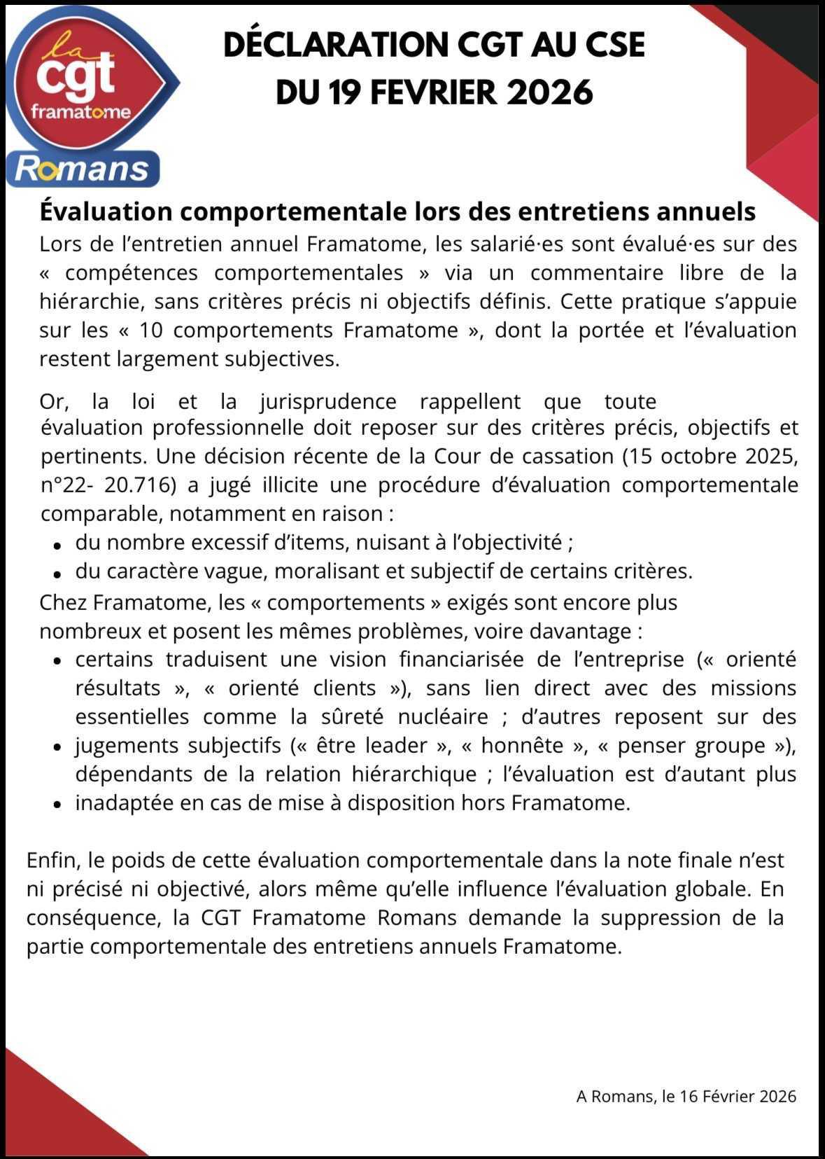 Entretien individuel : la CGT dénonce l'évaluation comportementale 