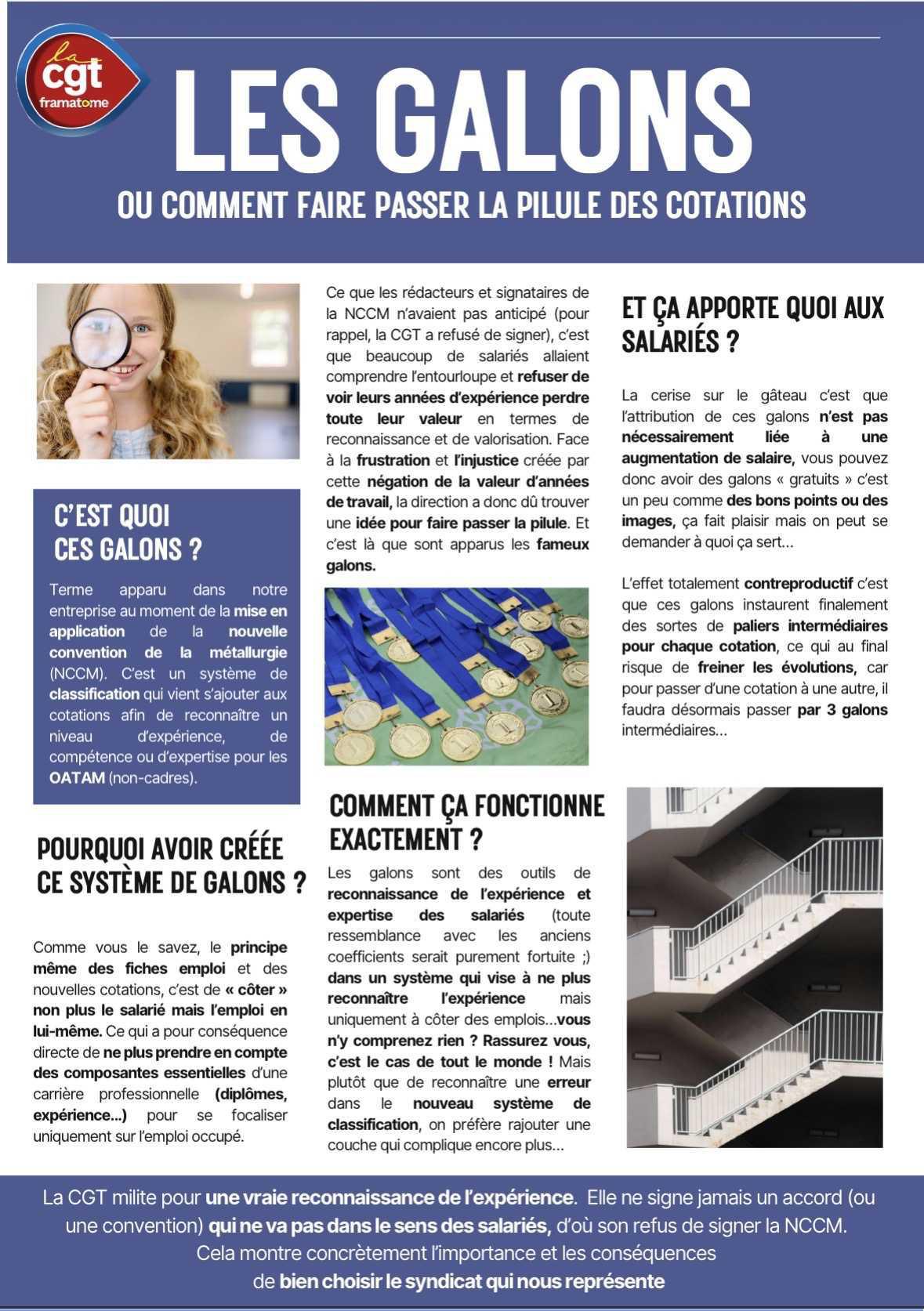 La CGT Framatome vous explique les galons: une belle arnaque à l’image de la nouvelle convention collective 