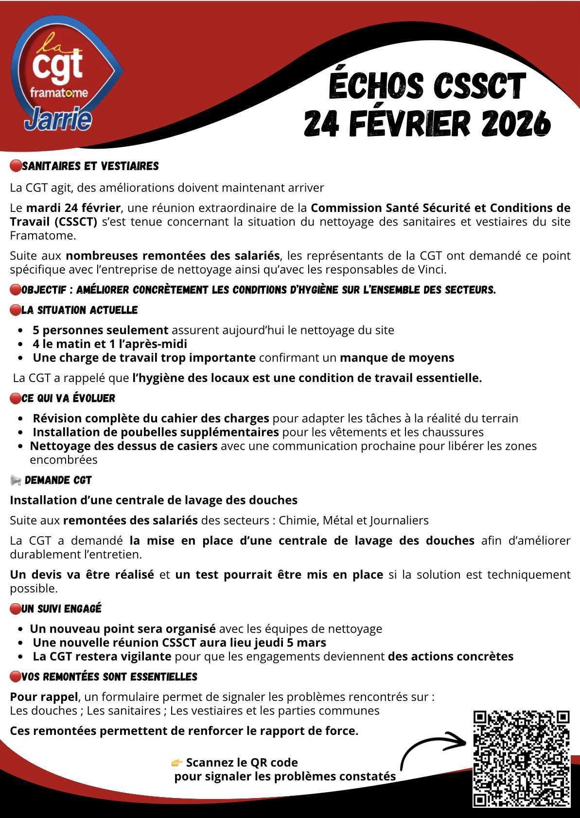 ÉCHOS CSSCT EXTRA DU 24 FÉVRIER 2026
