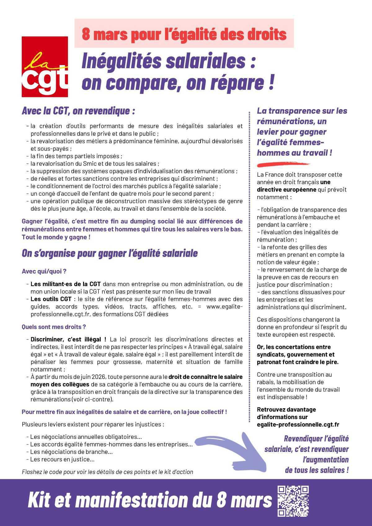 8 mars : Pour l'égalité des droits !