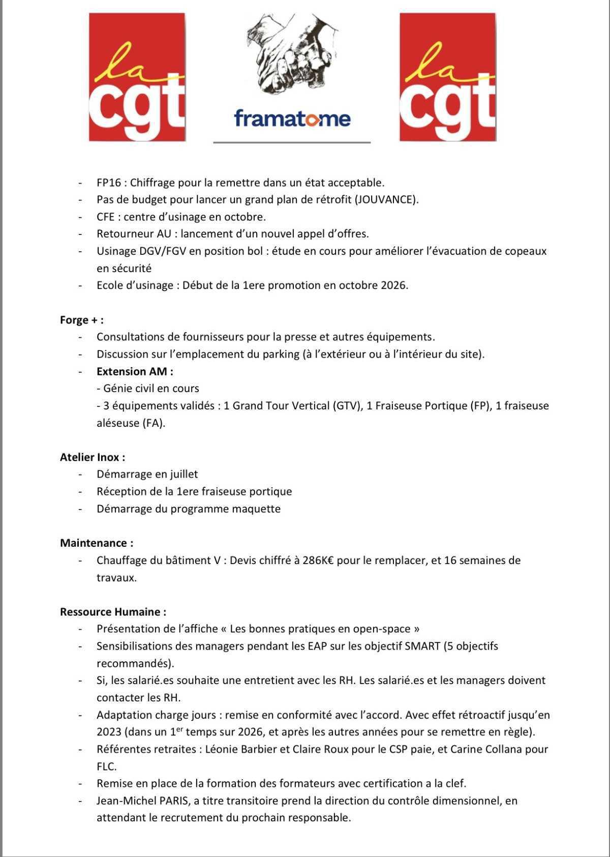ÉCHOS CSE DU 27 FÉVRIER 2026
