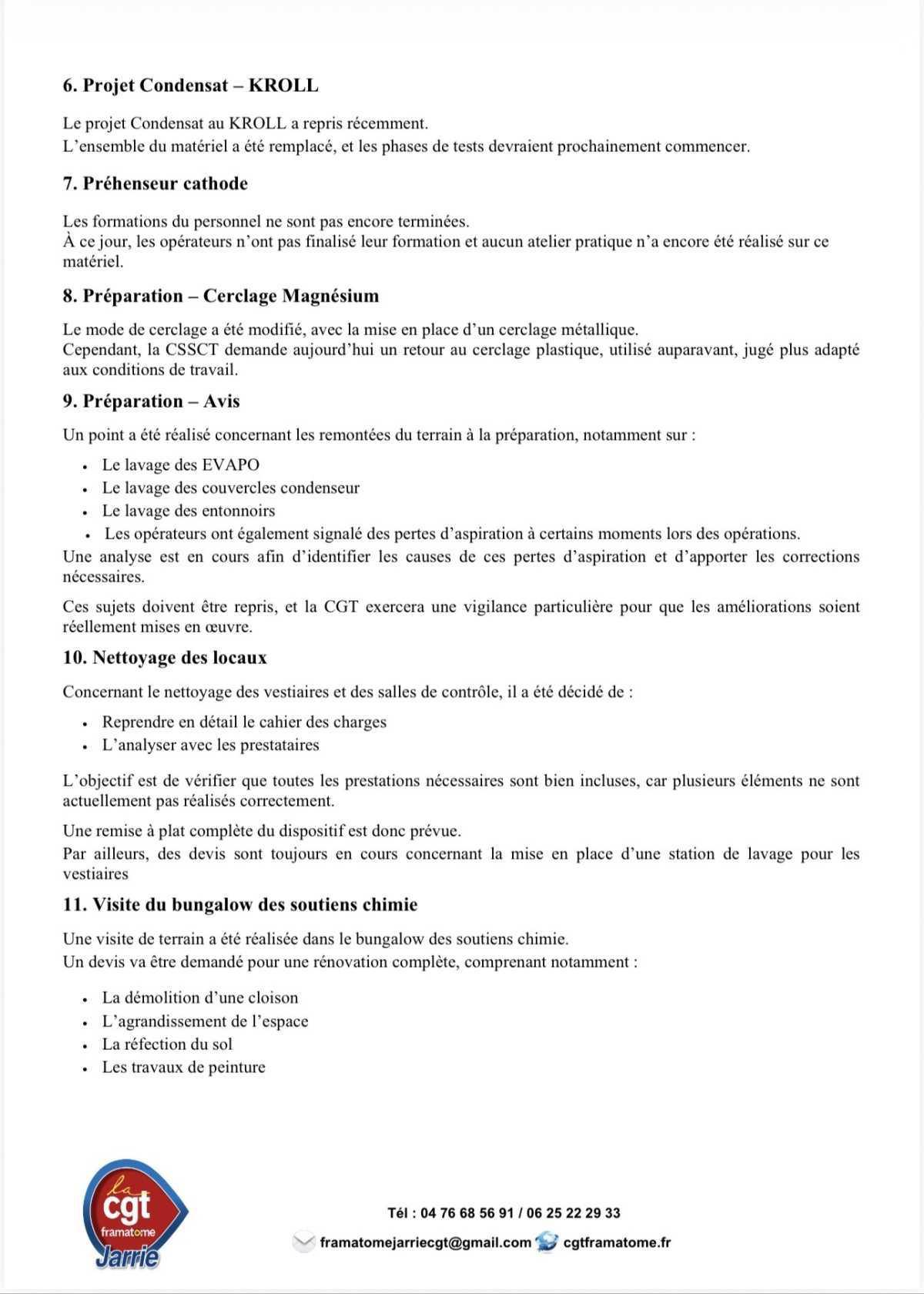 ÉCHOS CSSCT DU 5 MARS 2026
