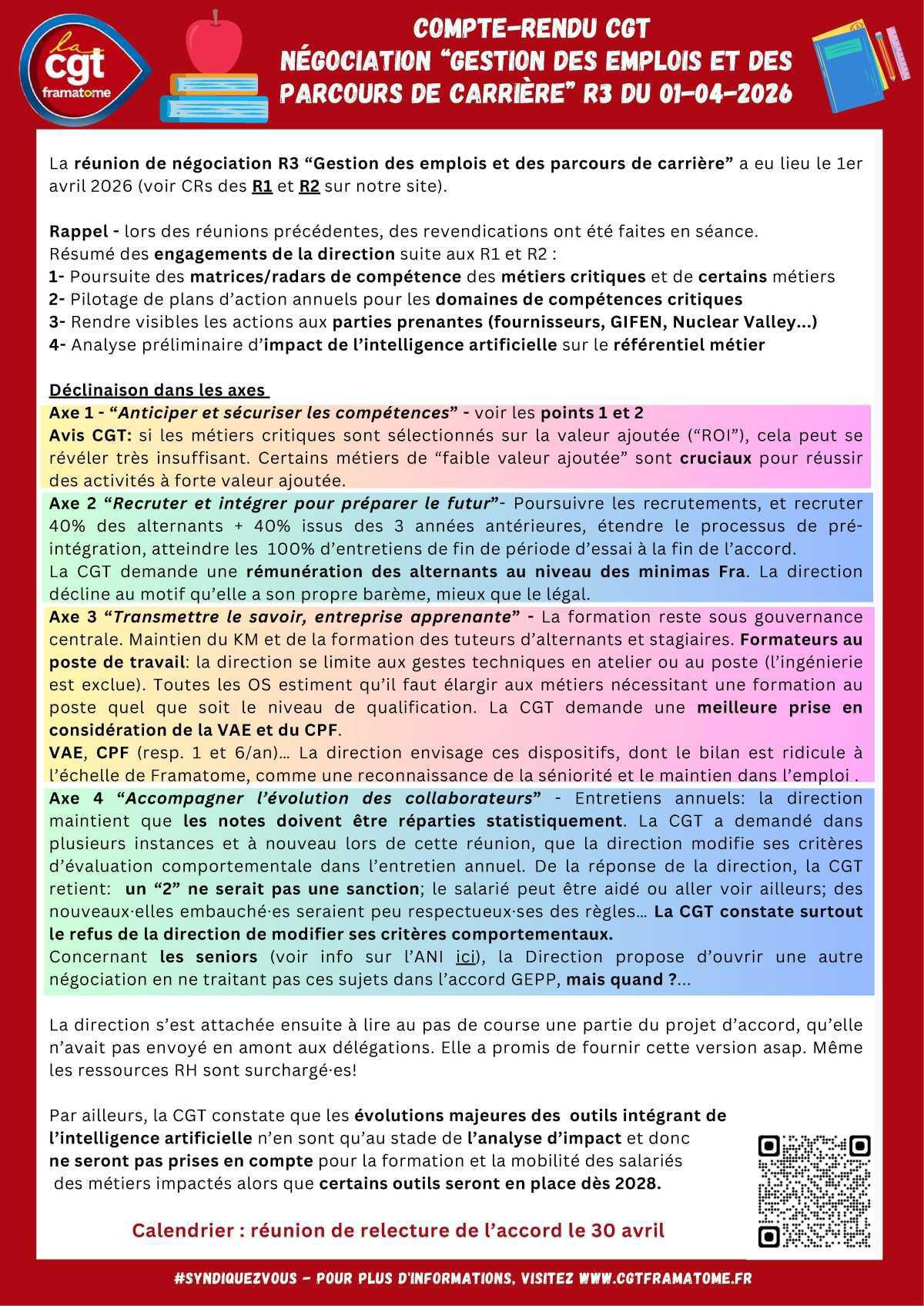 📣 CR R3 - négociation "Gestion des emplois et des Parcours professionnels" 🔴