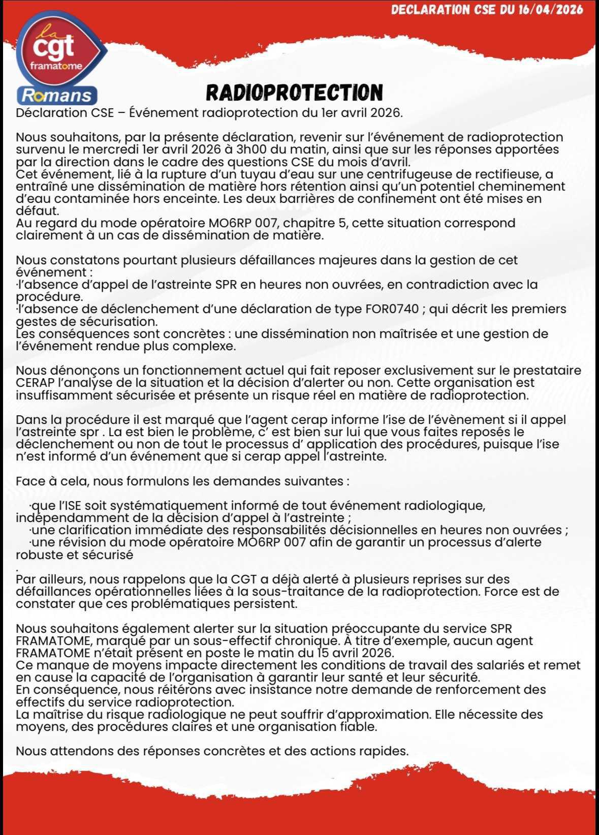 Le service de Radioprotection en danger 🚨⛔️☢️