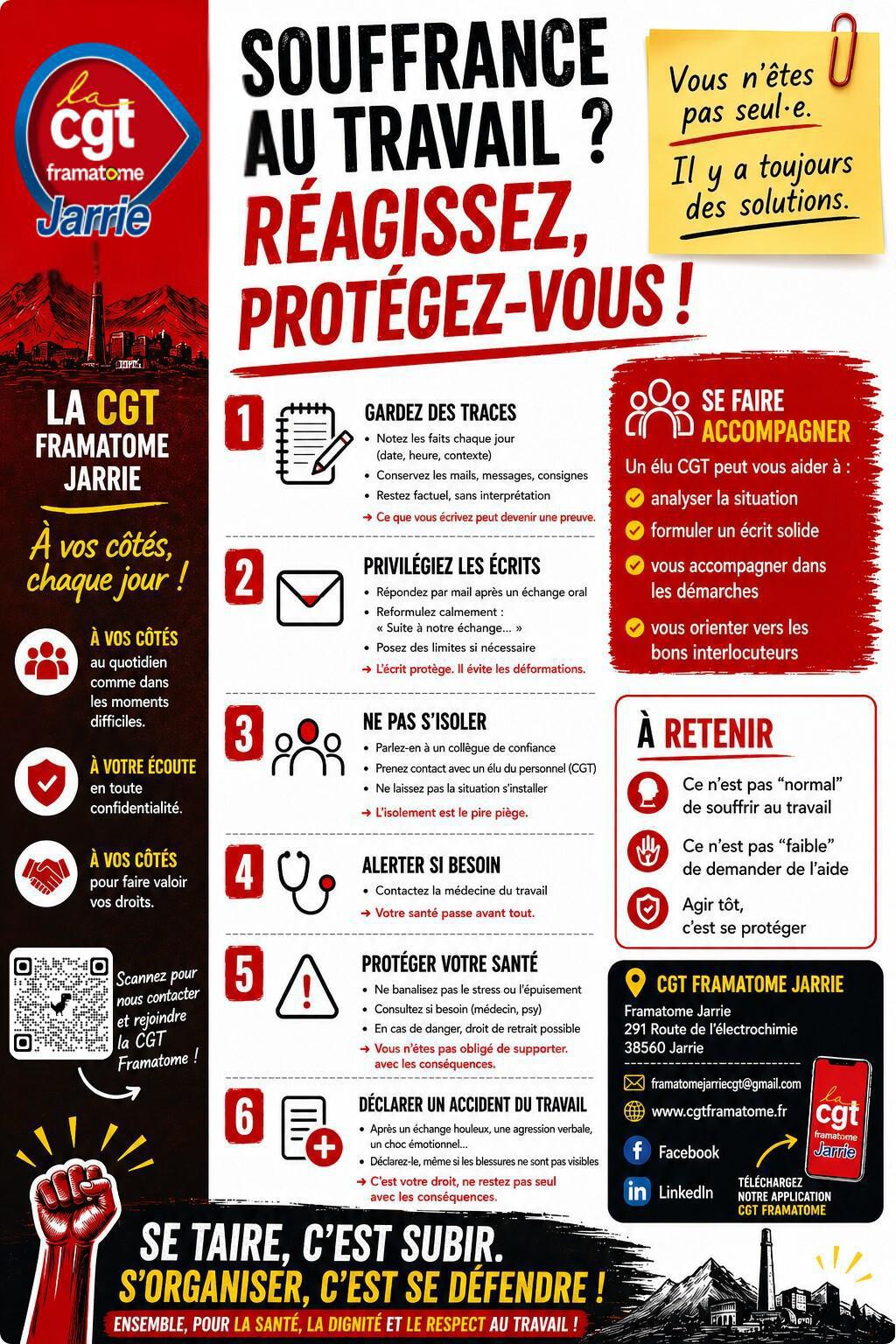 SOUFFRANCE AU TRAVAIL : RÉAGIR, SE PROTÉGER, NE PAS RESTER SEUL·E SOUFFRANCE AU TRAVAIL : RÉAGIR, SE PROTÉGER, NE PAS RESTER SEUL·E