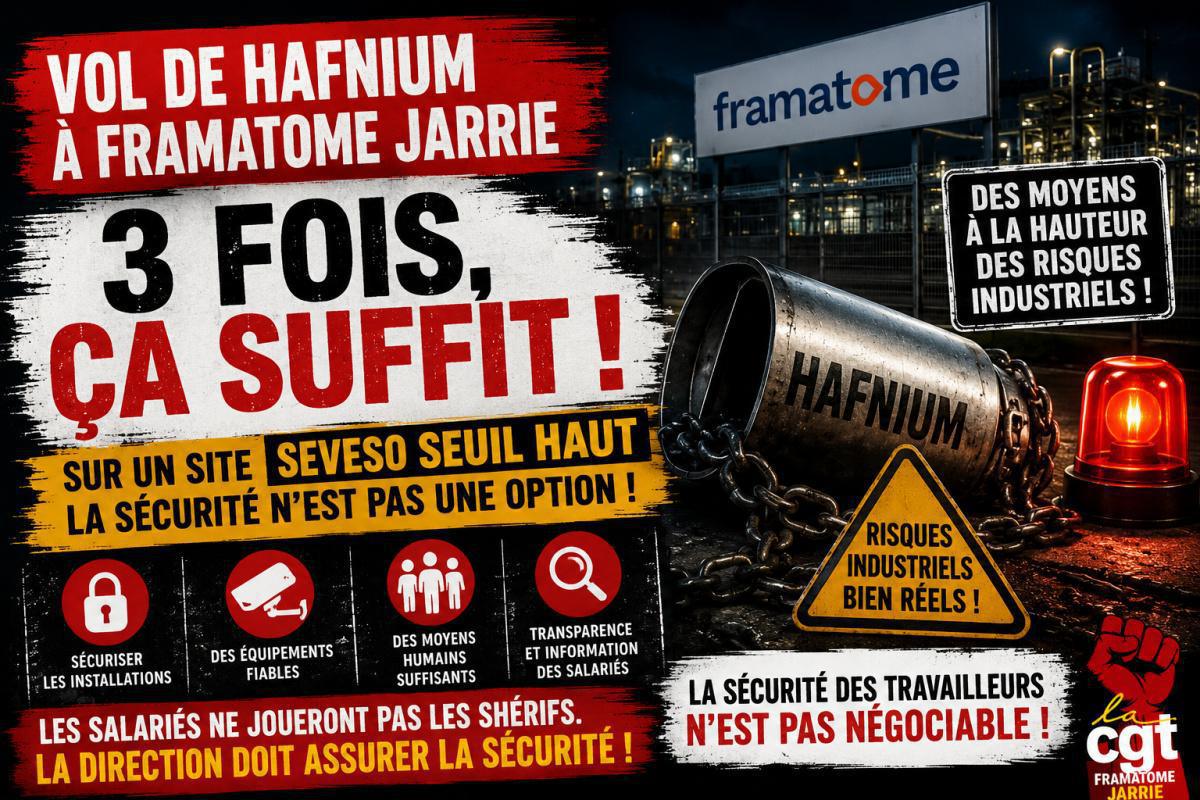 Vol de hafnium à Framatome Jarrie