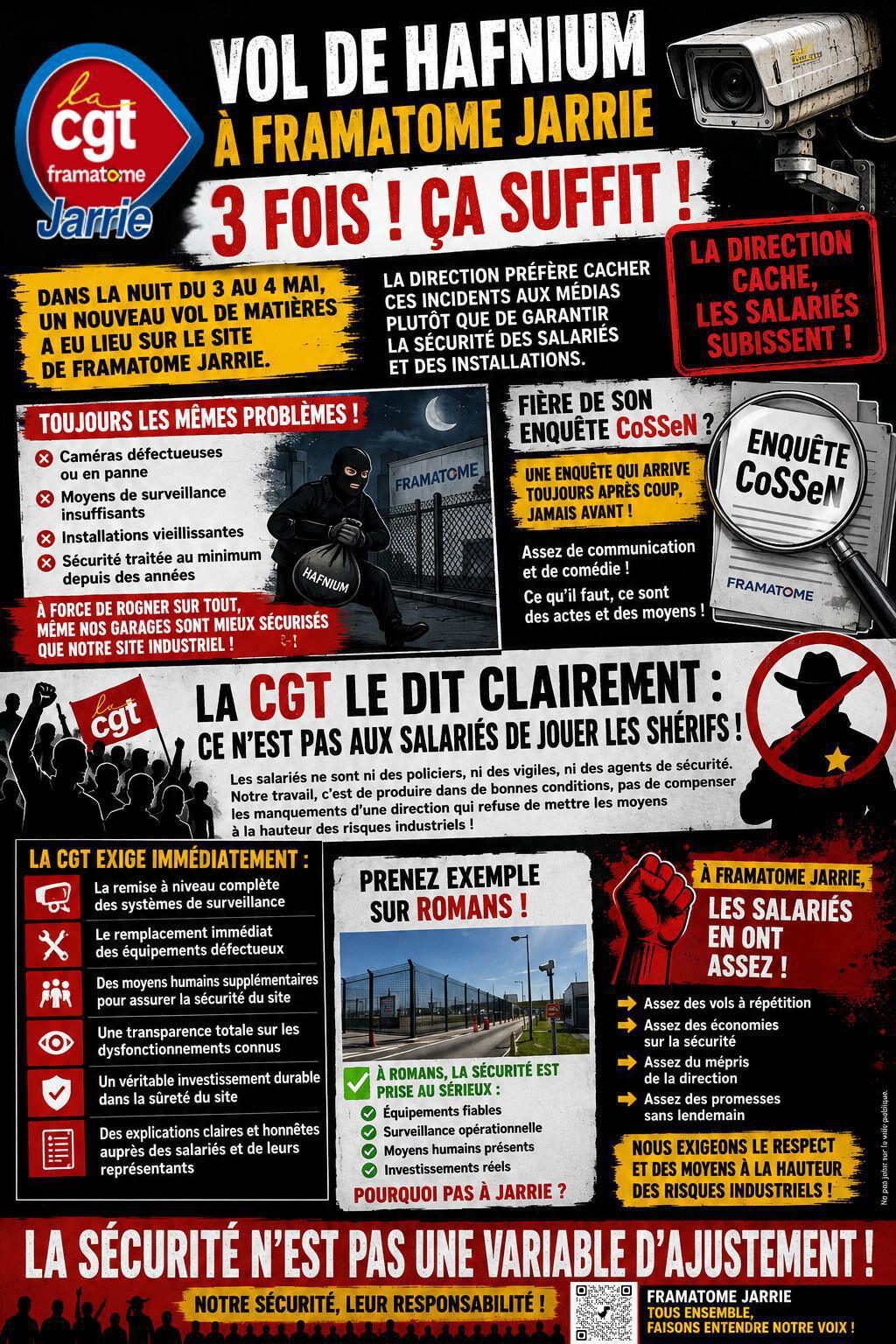 Vol de hafnium à Framatome Jarrie